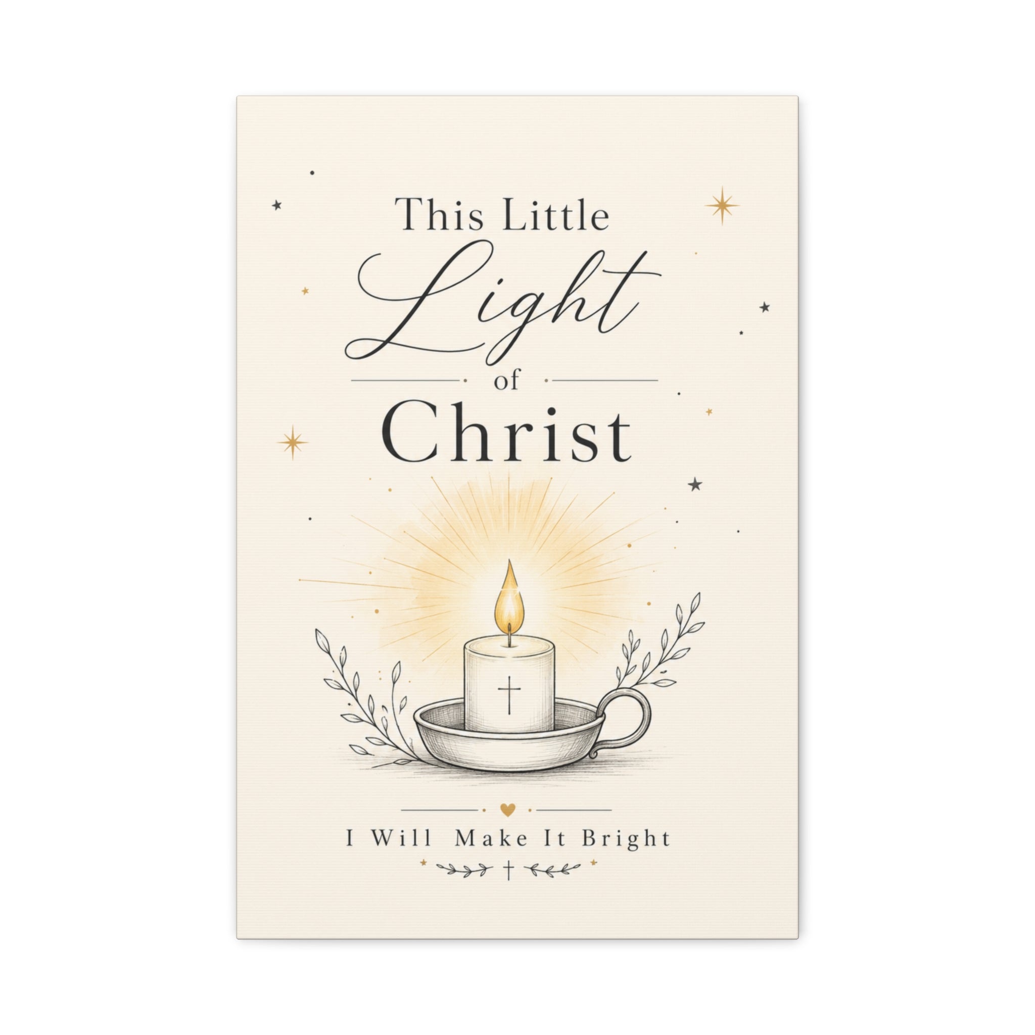 This Little Light of Mine – Matthew 5:14 Candle Canvas Wall Art