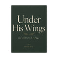 Under His Wings Canvas Wall Art – "You Will Find Refuge" Christian Inspirational Home Decor