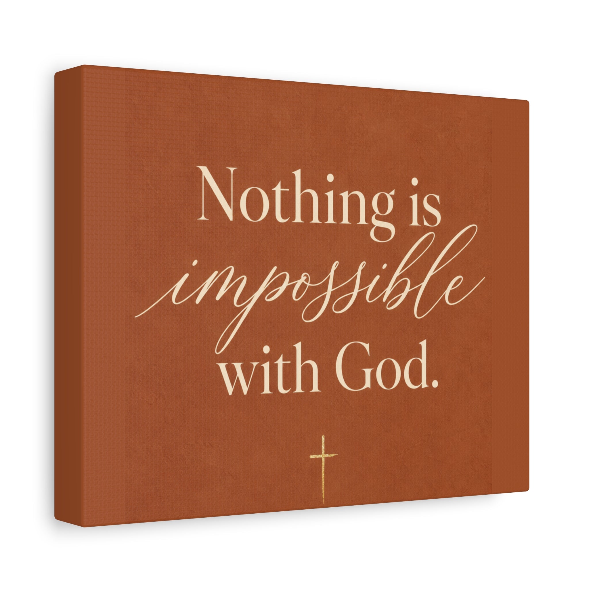 Nothing Is Impossible with God – Inspirational Christian Canvas Wall Art