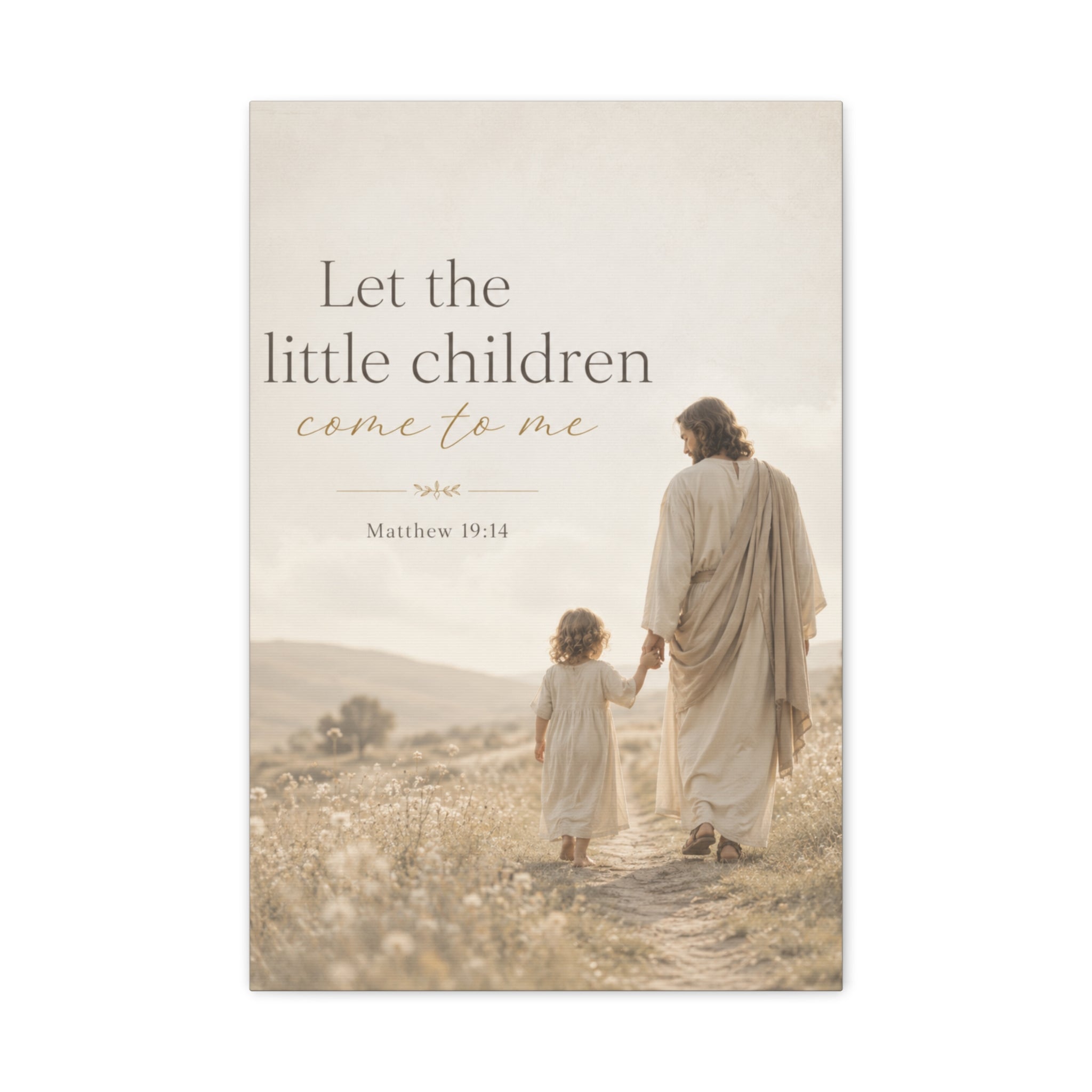 Let the Little Children Come to Me – Matte Canvas Wall Art (Matthew 19:14)