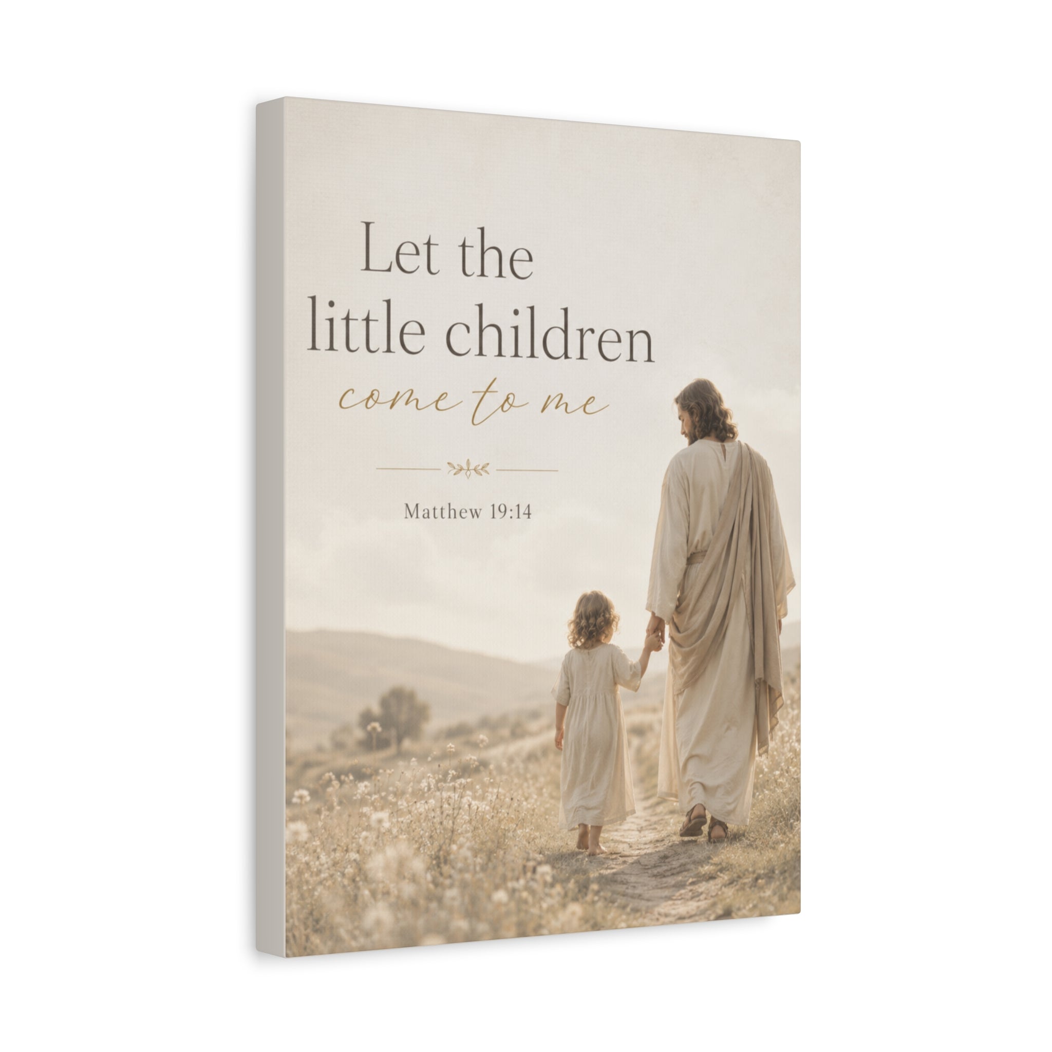 Let the Little Children Come to Me – Matte Canvas Wall Art (Matthew 19:14)