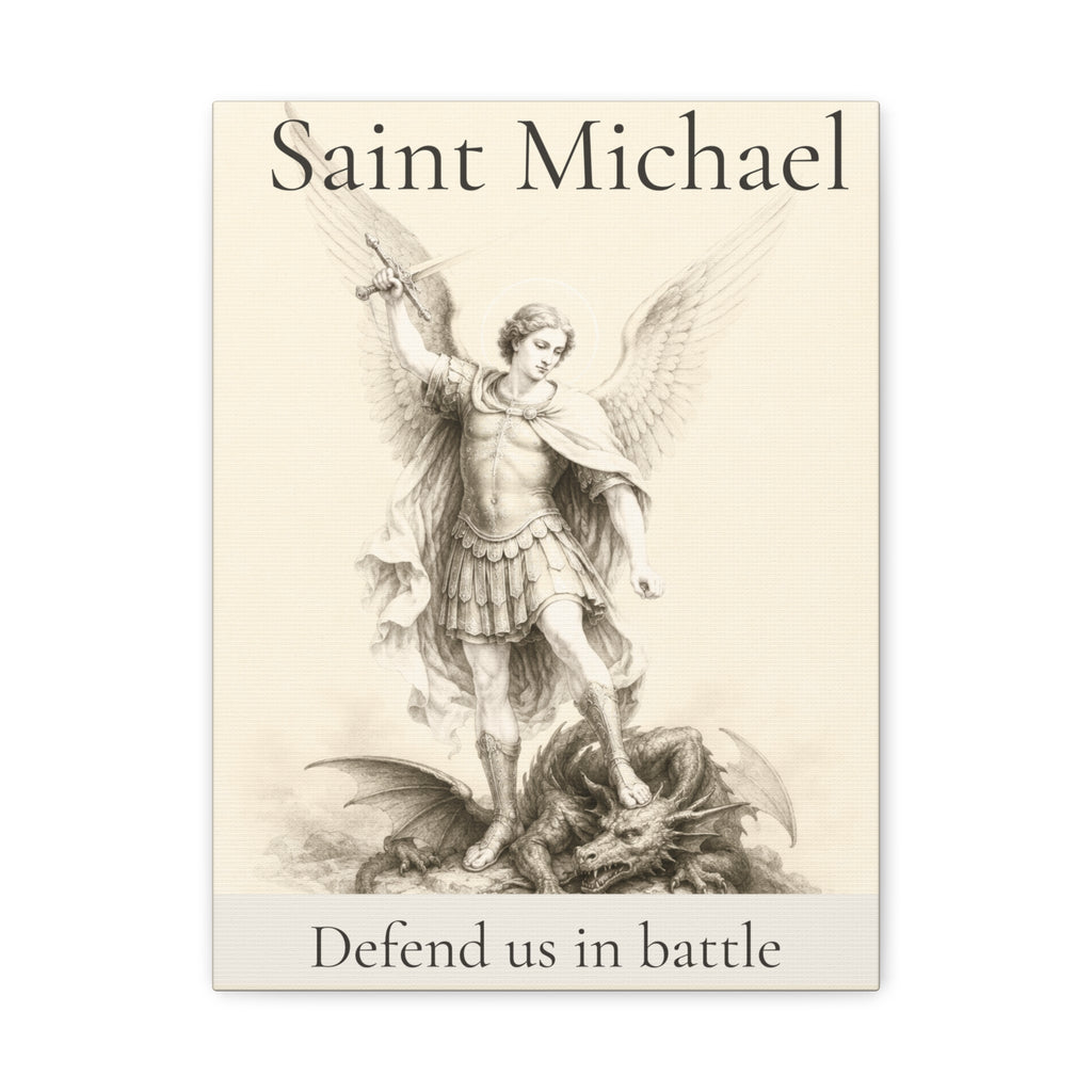 Saint Michael the Archangel – Defend Us in Battle Canvas Print
