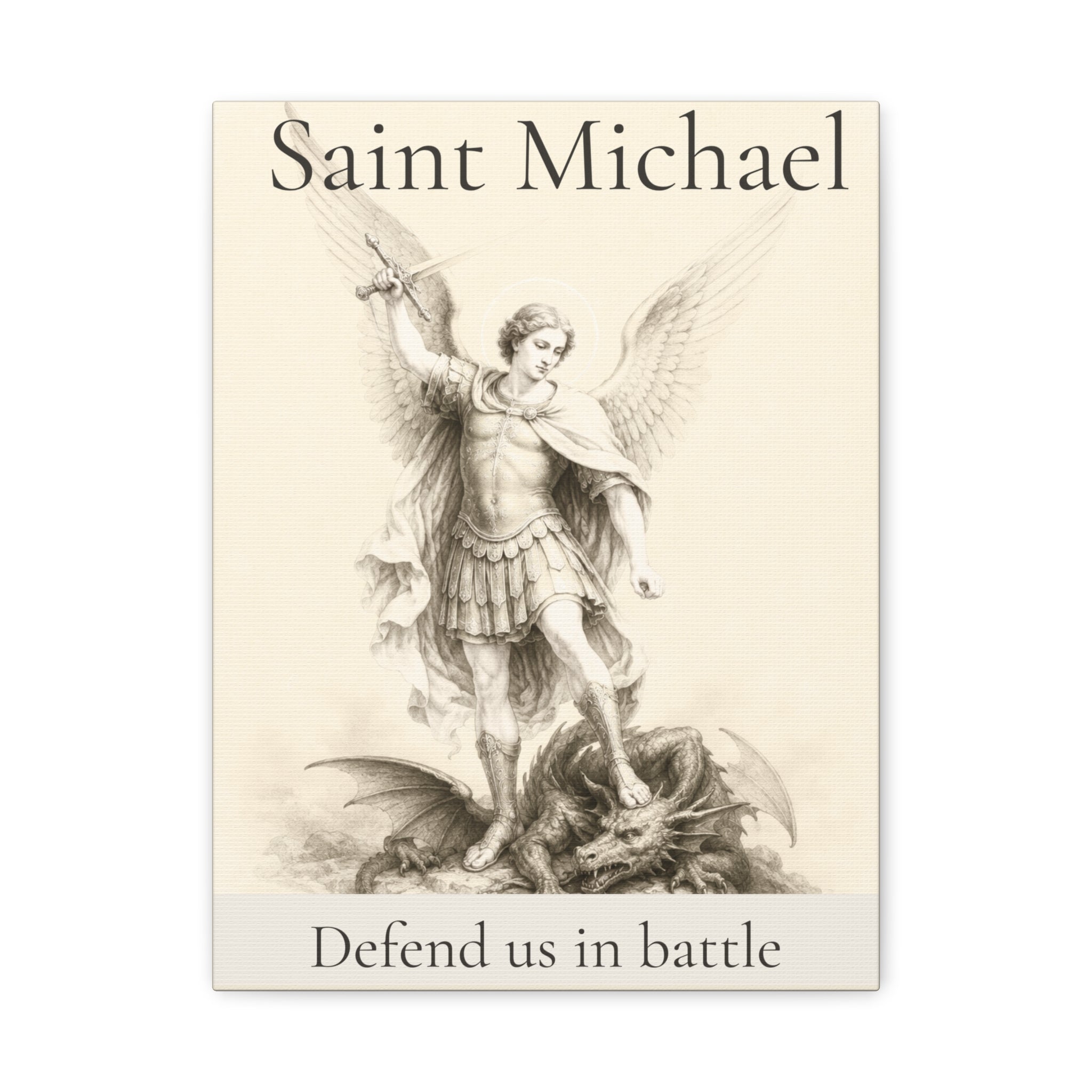 Saint Michael the Archangel – Defend Us in Battle Canvas Print