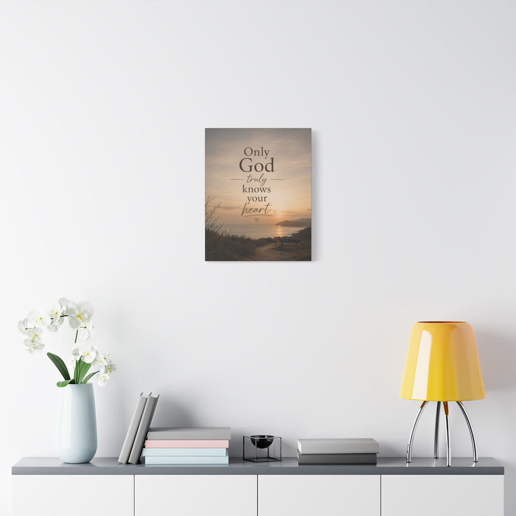 Only God Truly Knows Your Heart Christian Canvas Wall Art