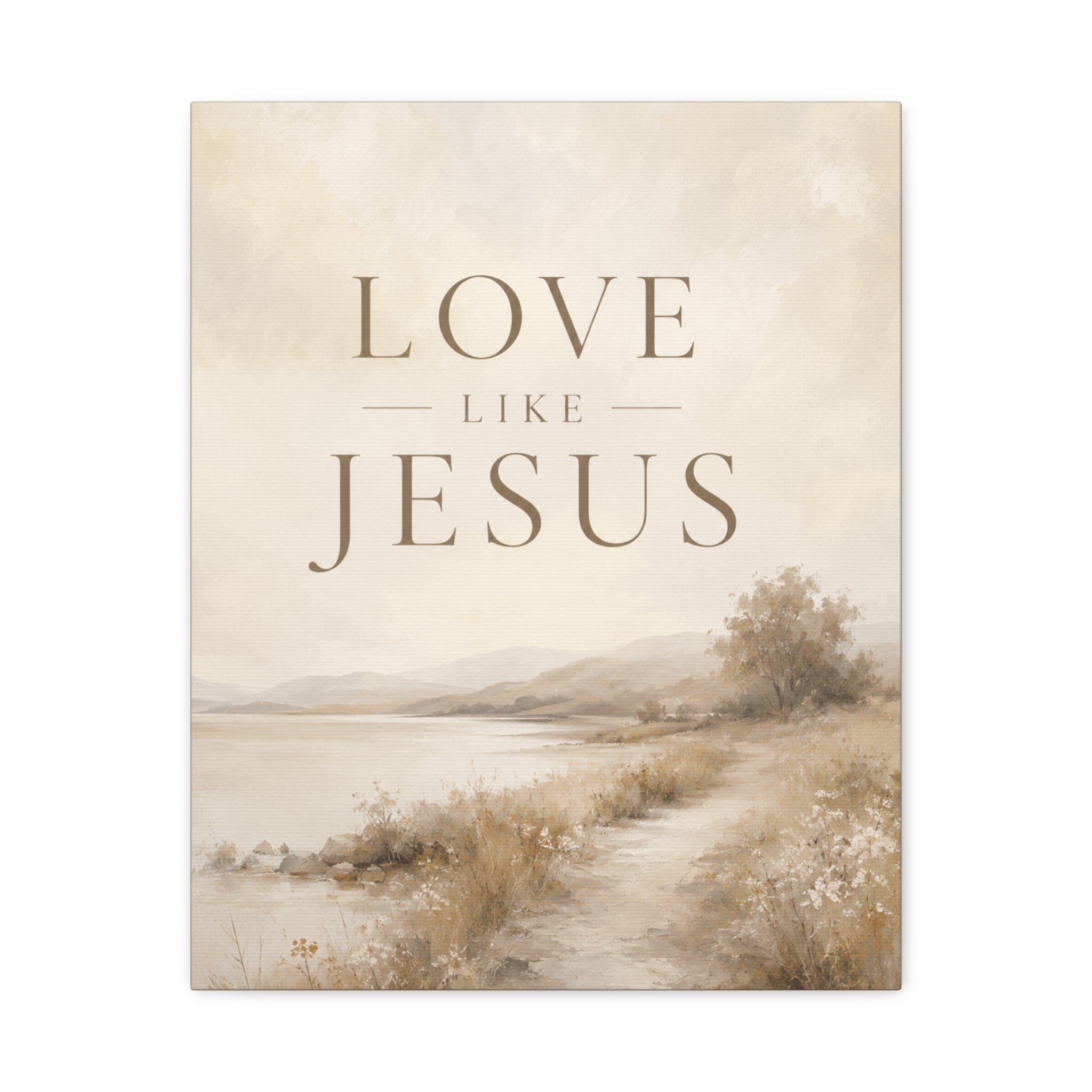 Love Like Jesus Christian Canvas Wall Art  Modern Faith Decor