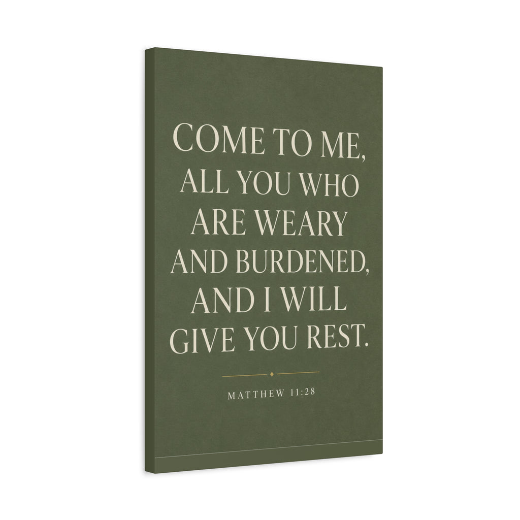 Come to Me, All Who Are Weary – Matthew 11:28 Canvas Wall Art