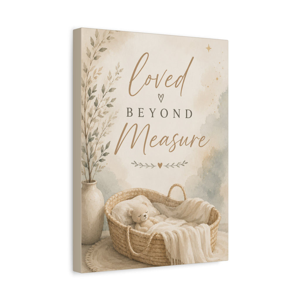 Loved Beyond Measure Christian Nursery Canvas Wall Art