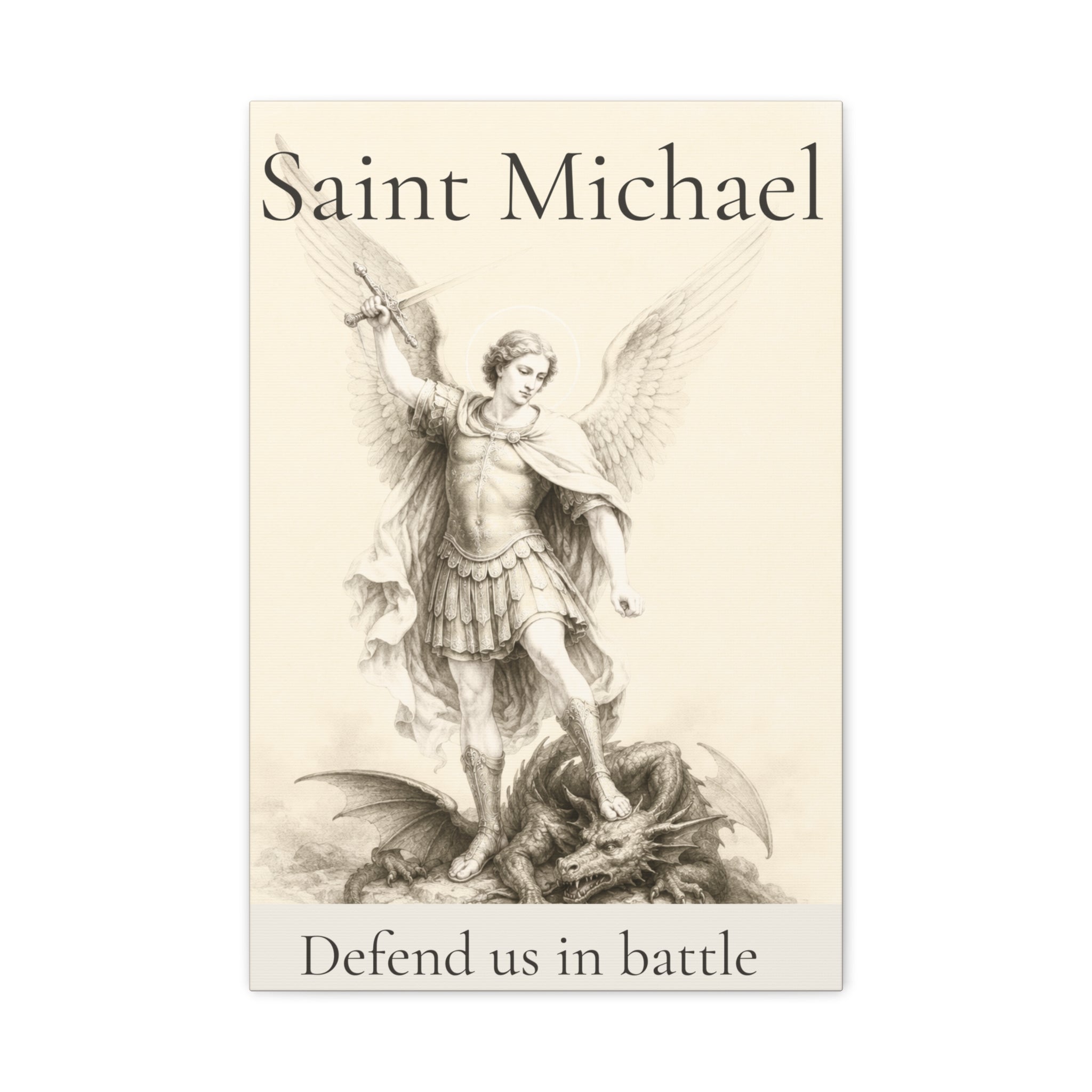 Saint Michael the Archangel – Defend Us in Battle Canvas Print