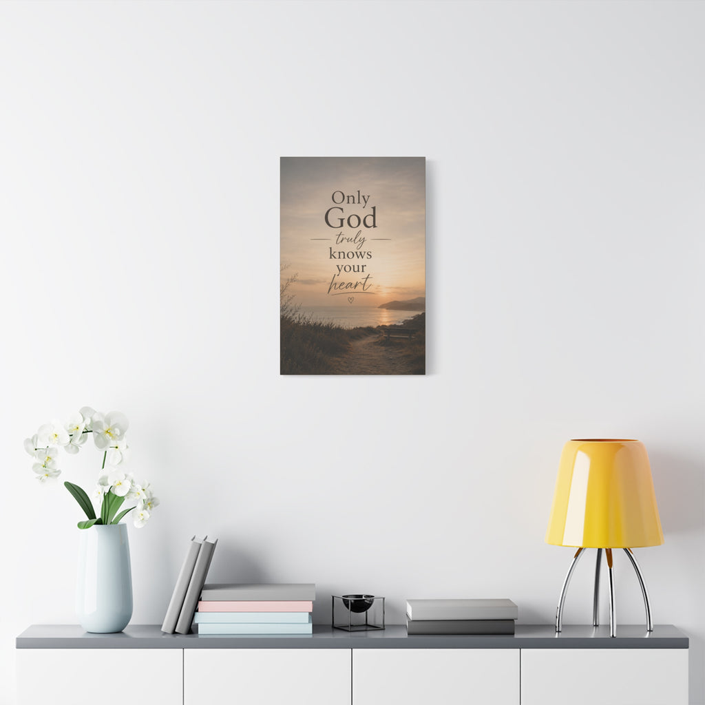 Only God Truly Knows Your Heart Christian Canvas Wall Art