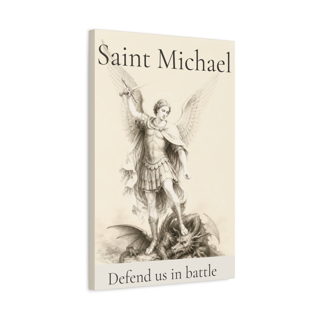 Saint Michael the Archangel – Defend Us in Battle Canvas Print