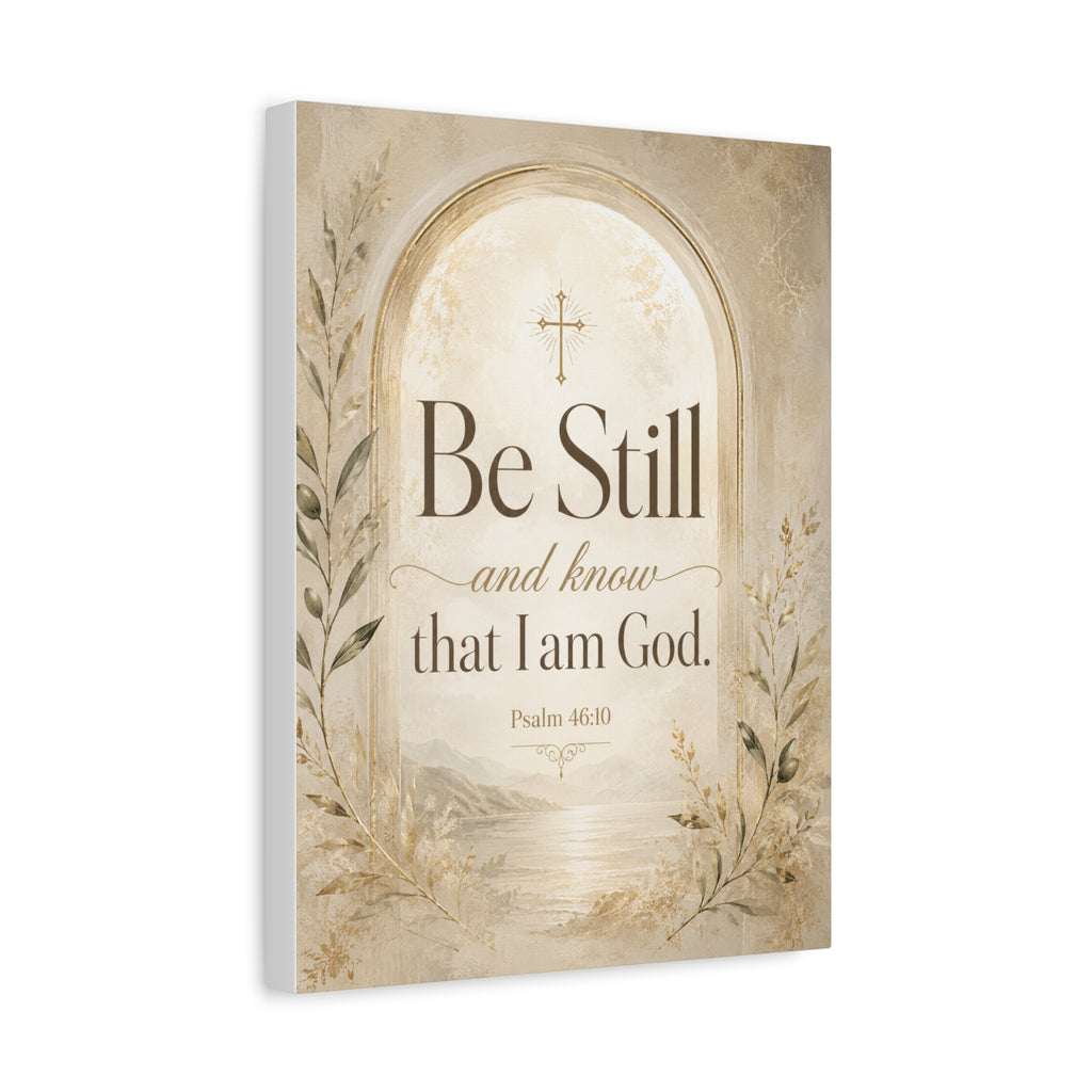 Be Still and Know Psalm 46:10 Christian Canvas Wall Art
