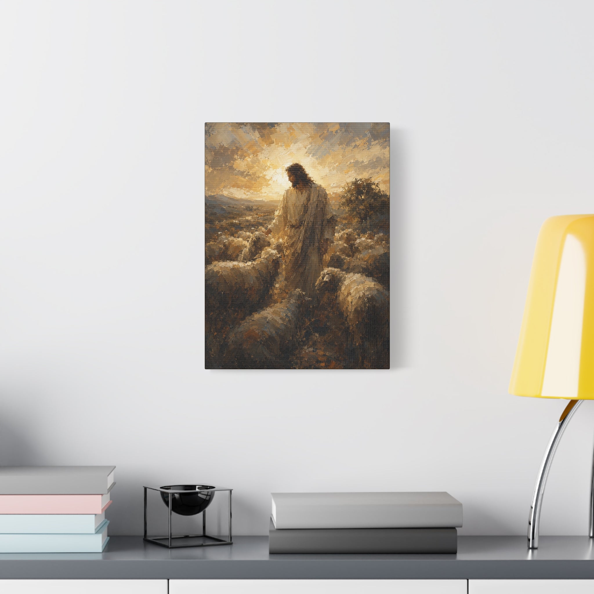 Jesus the Good Shepherd Christian Canvas Wall Art |Sacred Religious Art