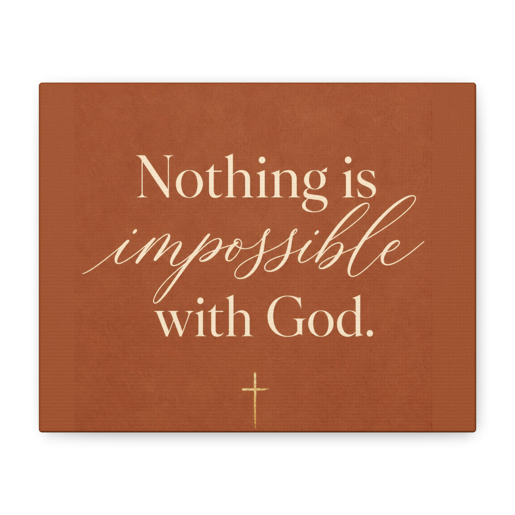 Nothing Is Impossible with God – Inspirational Christian Canvas Wall Art