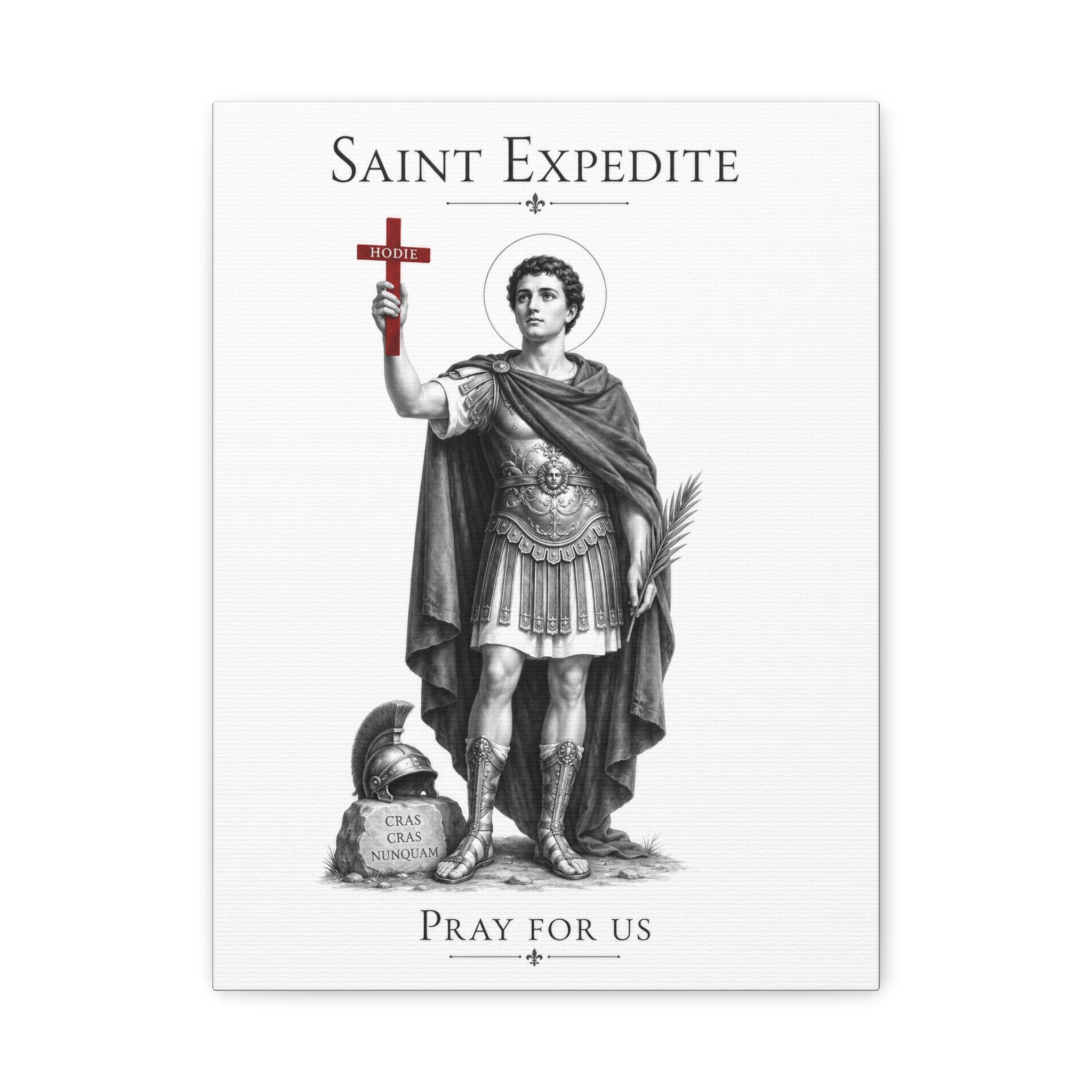 Saint Expedite – Pray for Us Canvas Print