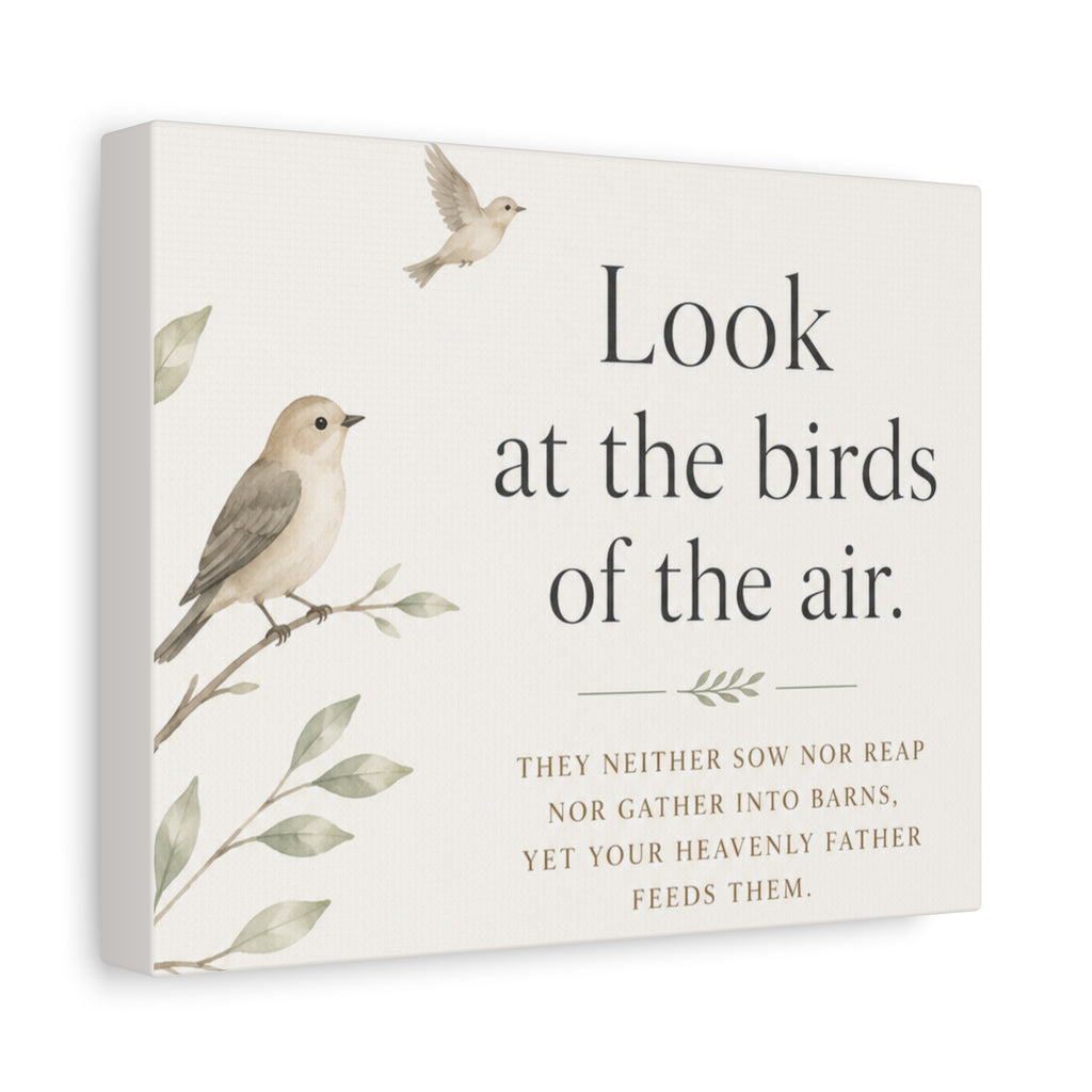 Look at the Birds of the Air – Matthew 6:26 Canvas Wall Art