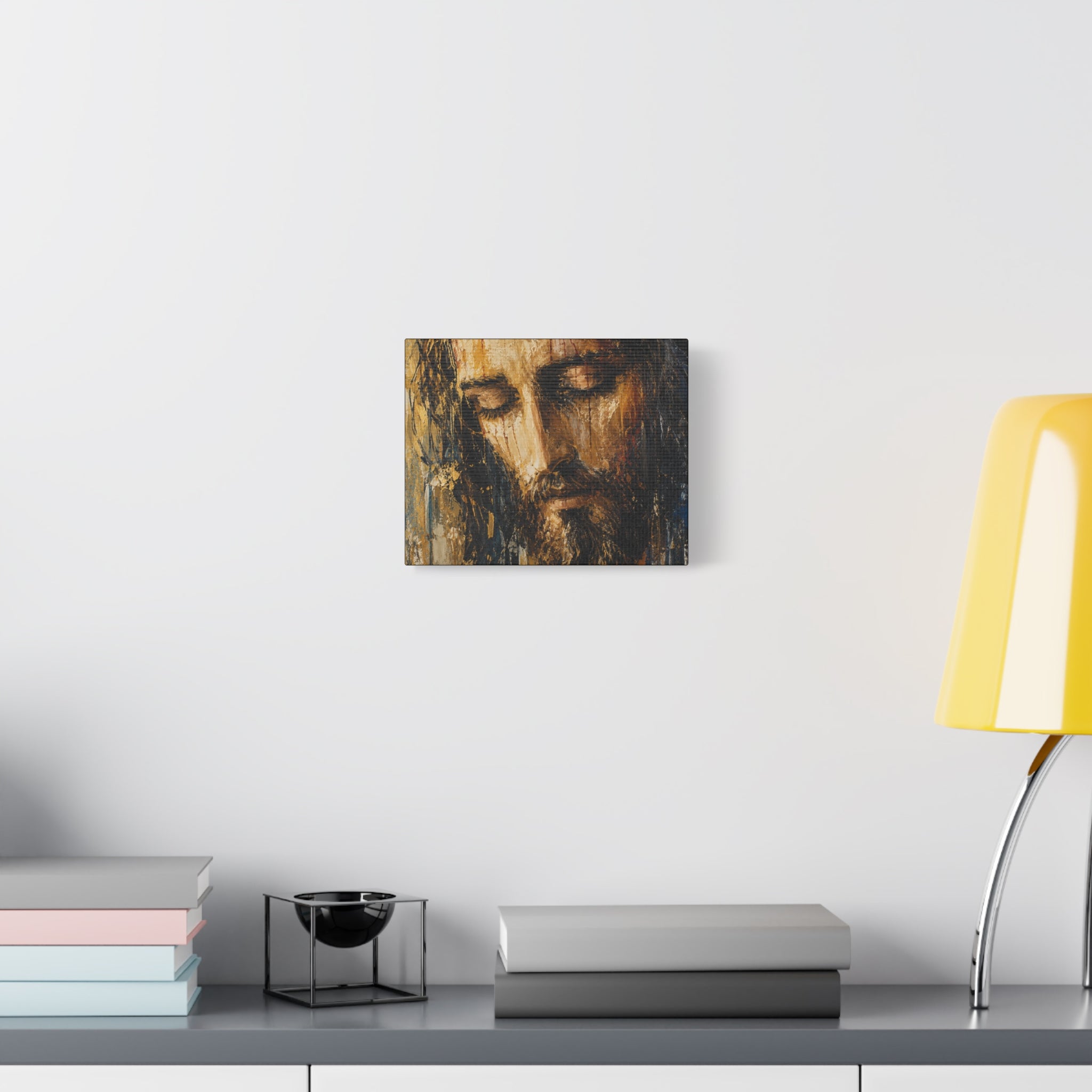Abstract Jesus Portrait Christian Canvas Wall Art. Modern Religious Art