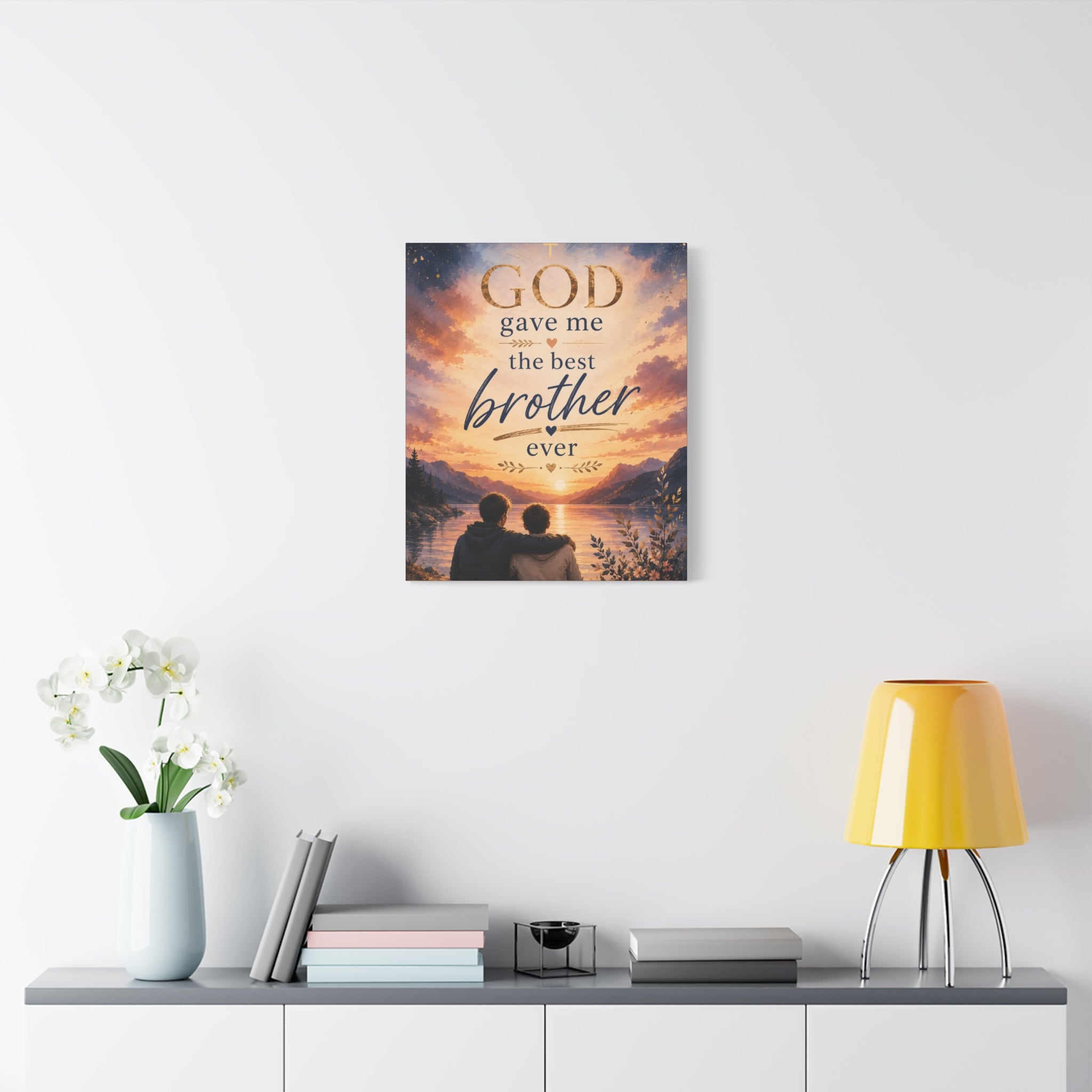 God Gave Me the Best Brother Ever Christian Canvas Wall Art