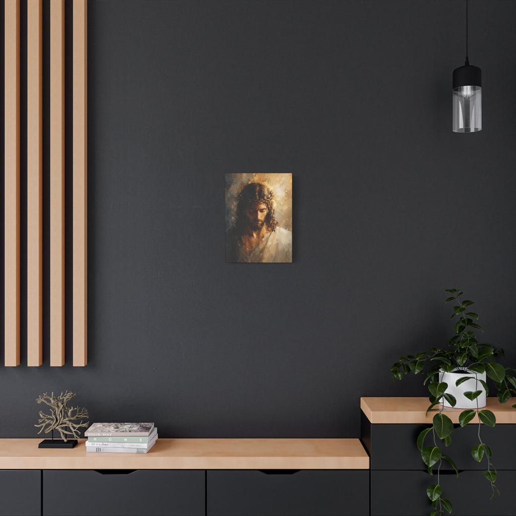 Jesus Crown of Thorns Christian Canvas Wall Art  Modern Sacred Art