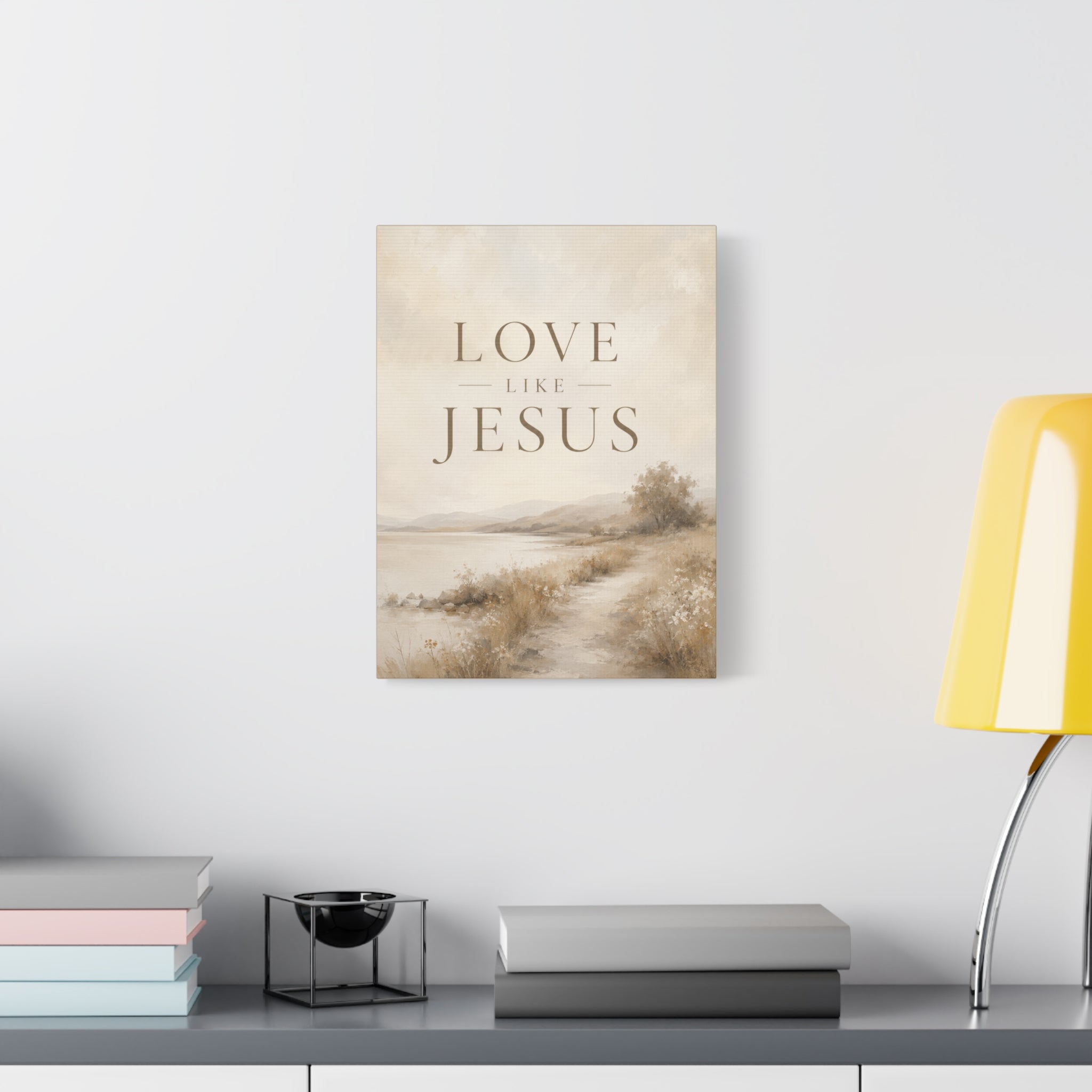 Love Like Jesus Christian Canvas Wall Art  Modern Faith Decor