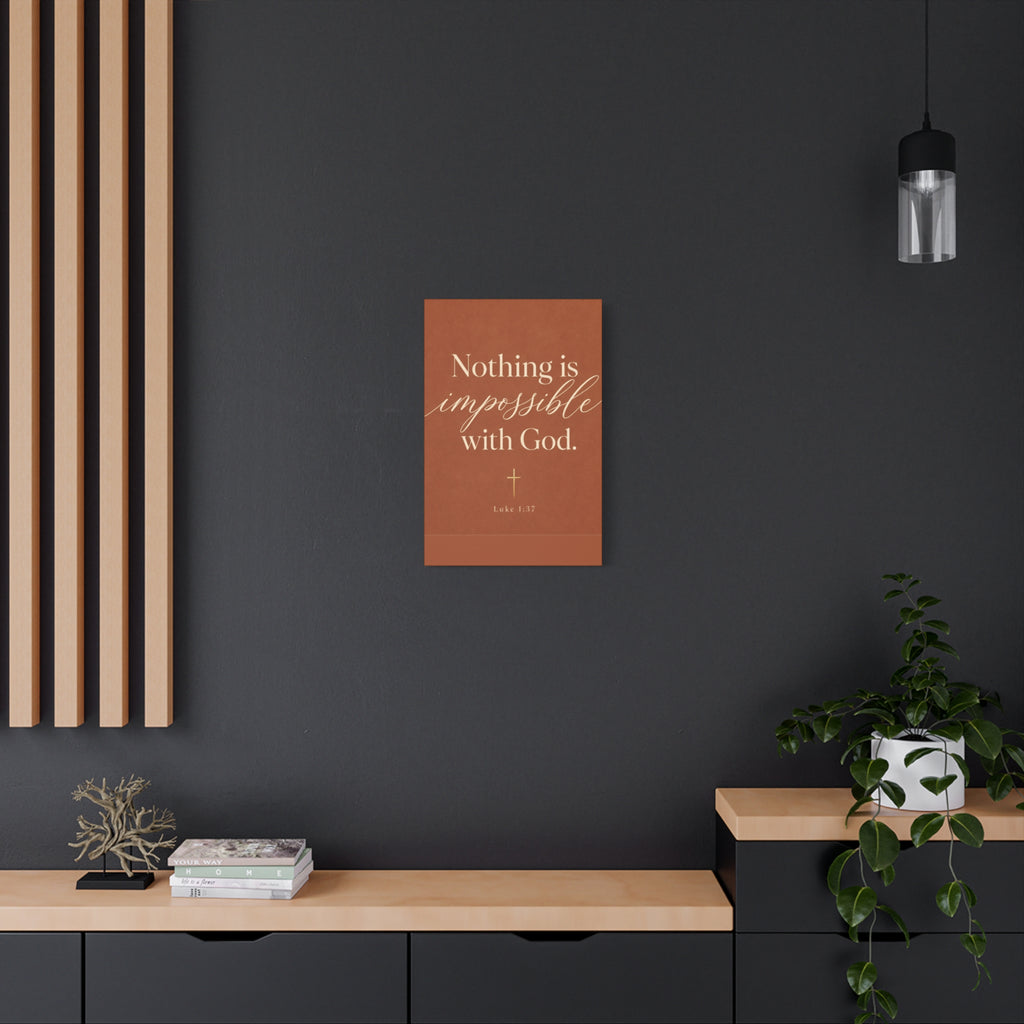 Nothing Is Impossible with God – Inspirational Christian Canvas Wall Art