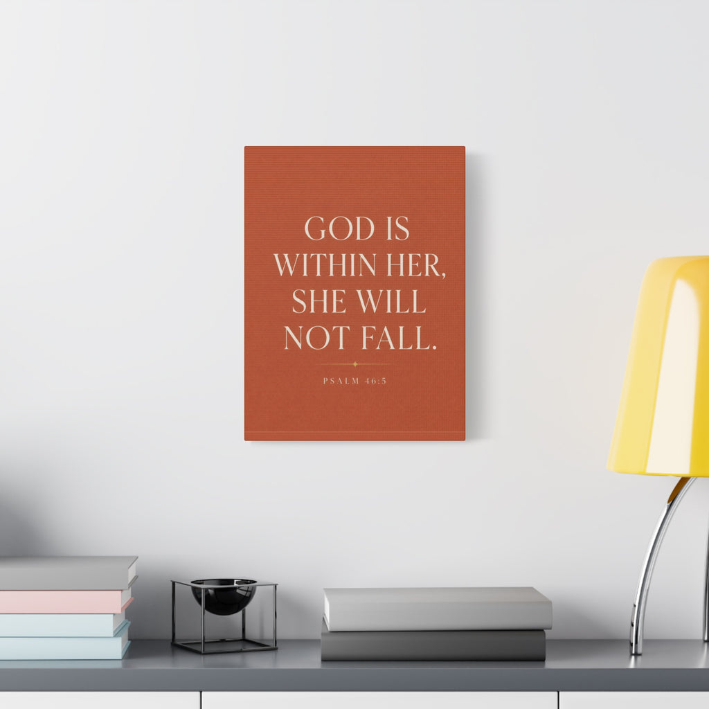 God Is Within Her Psalm 46:5 Matte Canvas Wall Art