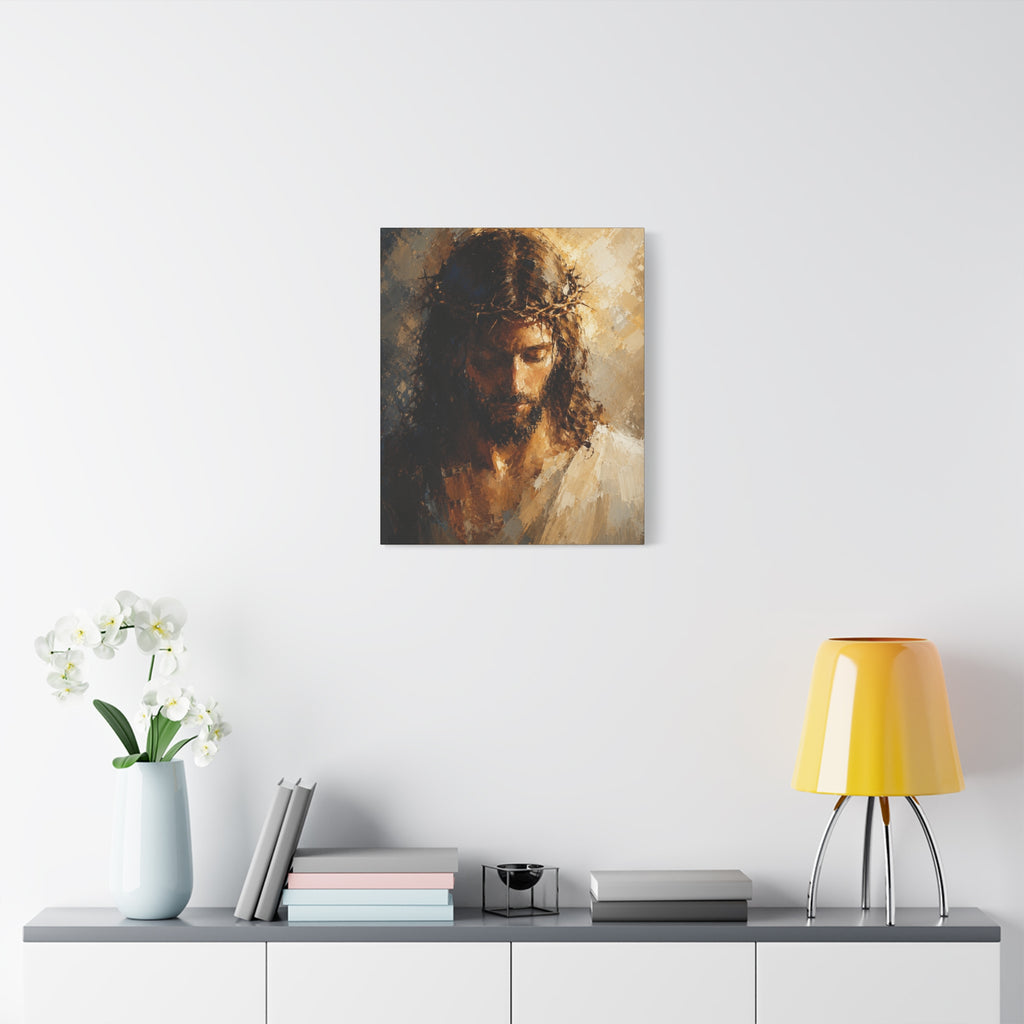 Jesus Crown of Thorns Christian Canvas Wall Art  Modern Sacred Art