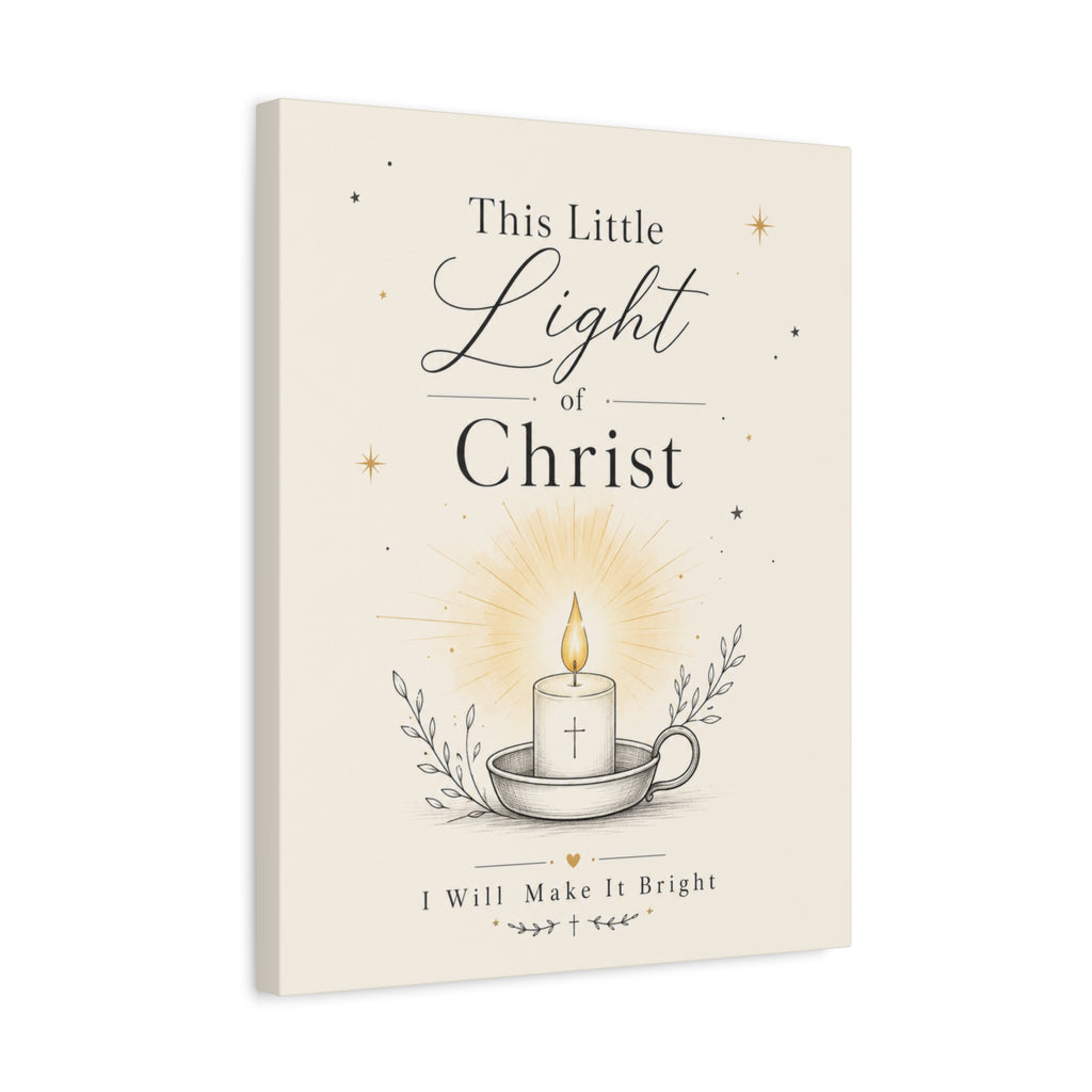 This Little Light of Mine – Matthew 5:14 Candle Canvas Wall Art