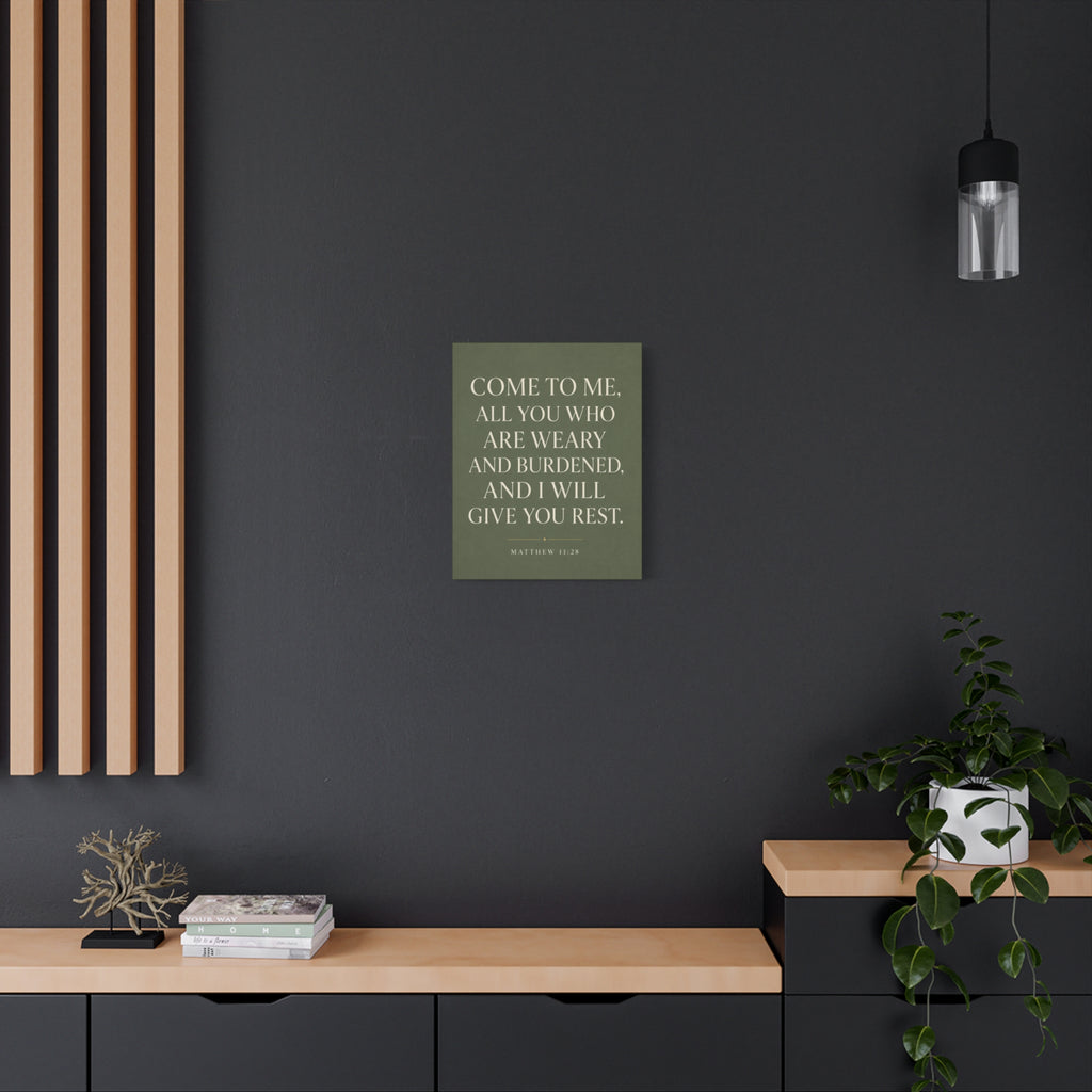 Come to Me, All Who Are Weary – Matthew 11:28 Canvas Wall Art