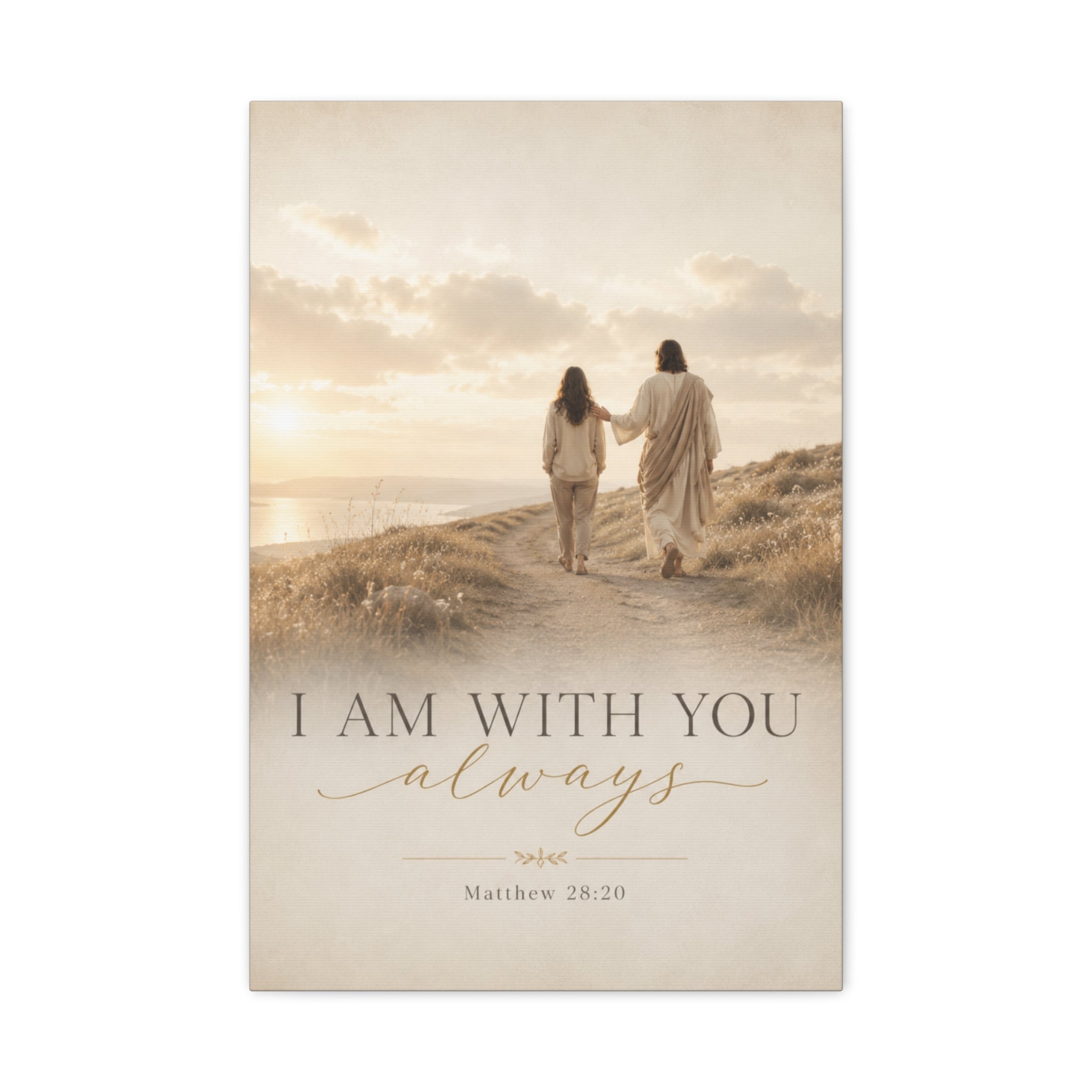 Canvas Wall Art — "I Am With You Always" Matthew 28:20 Inspirational Canvas