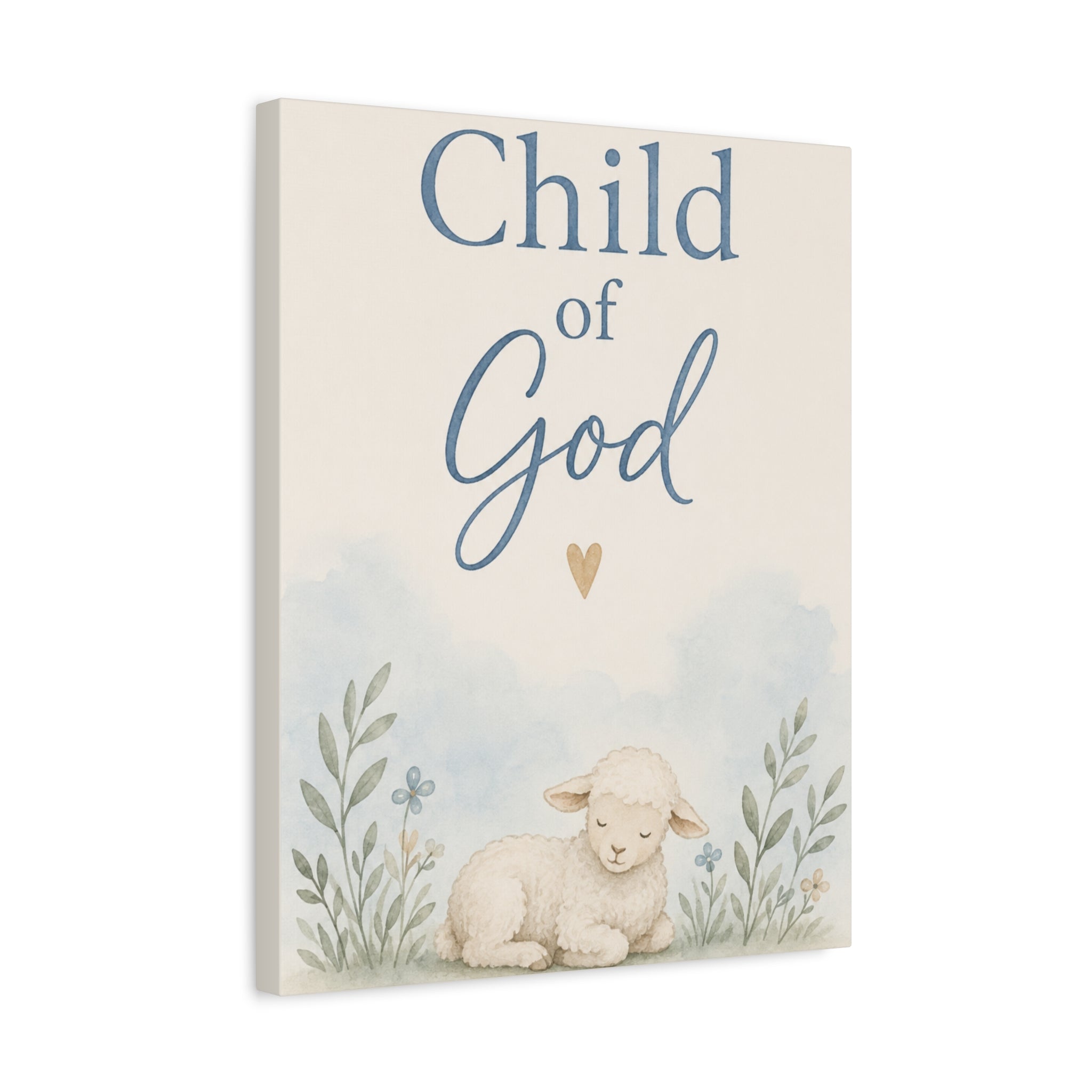 Child of God Lamb Canvas Wall Art – Nursery Christian Baby Decor