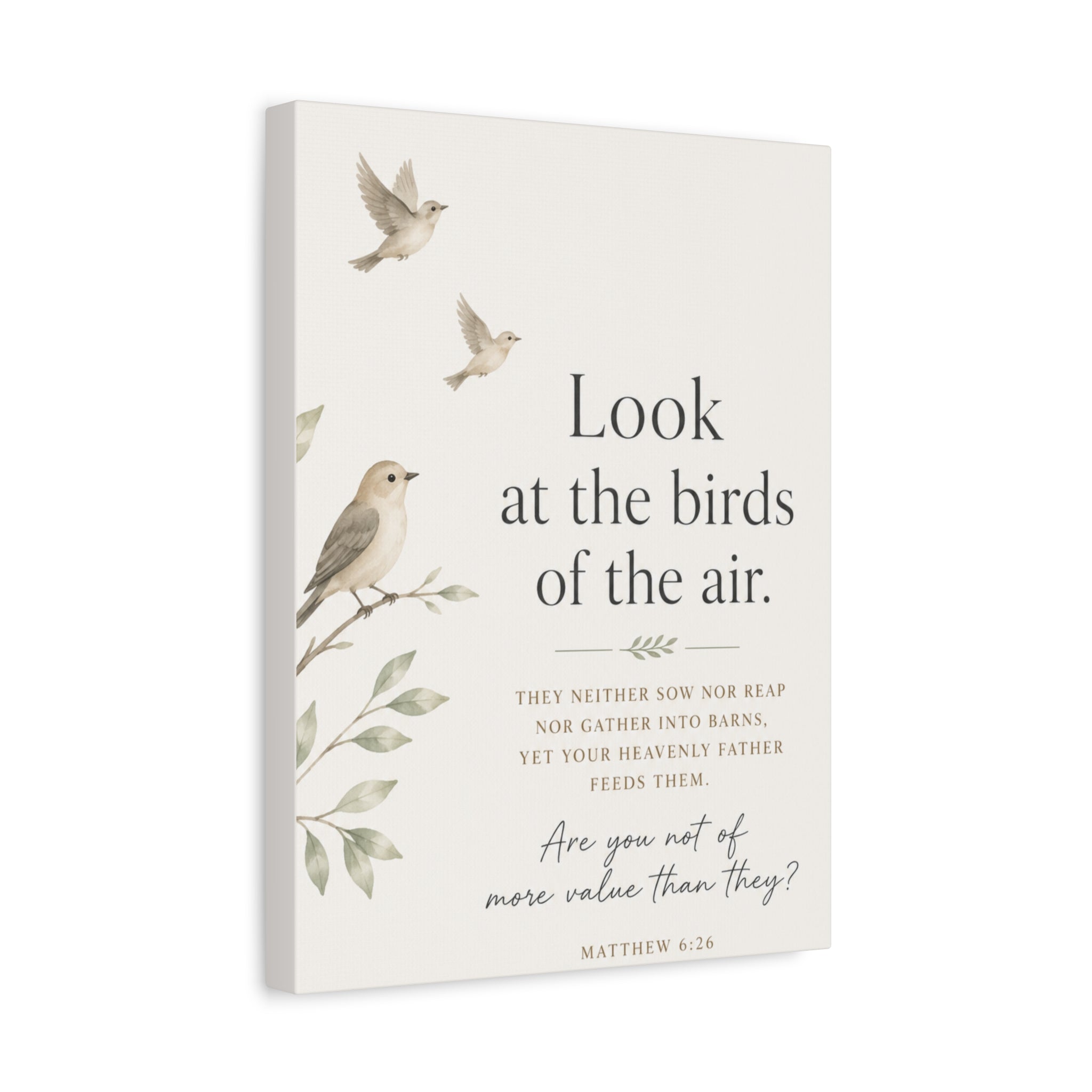 Look at the Birds of the Air – Matthew 6:26 Canvas Wall Art