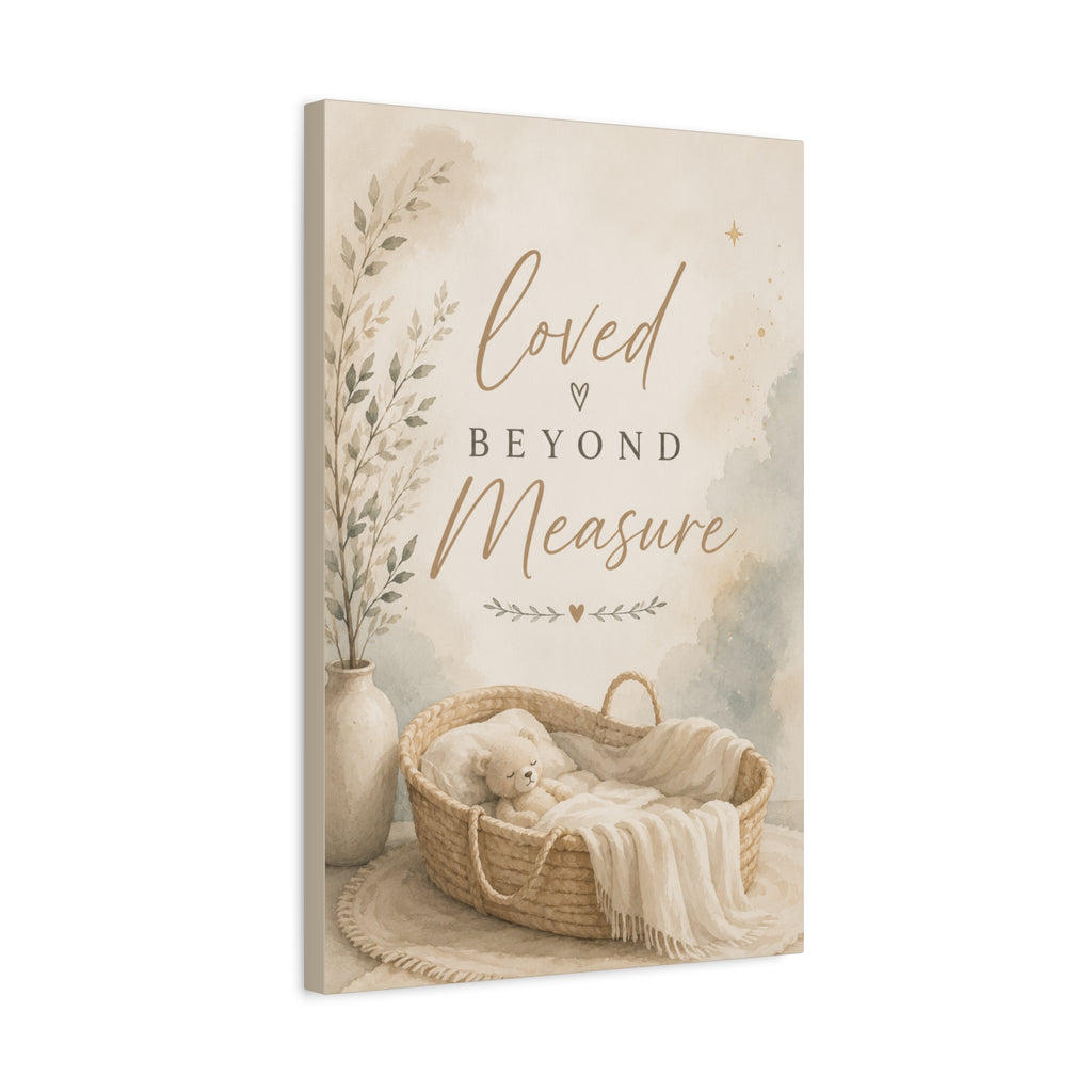 Loved Beyond Measure Christian Nursery Canvas Wall Art