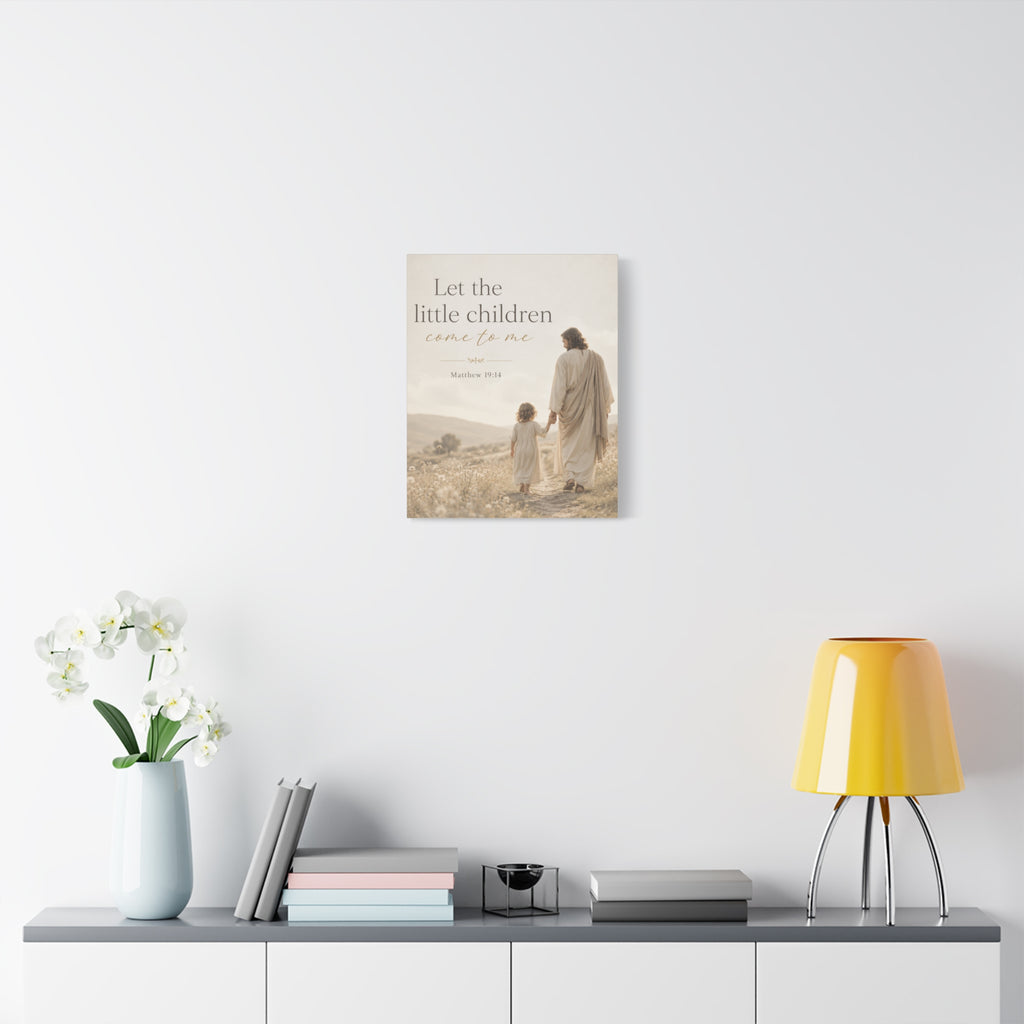 Let the Little Children Come to Me – Matte Canvas Wall Art (Matthew 19:14)