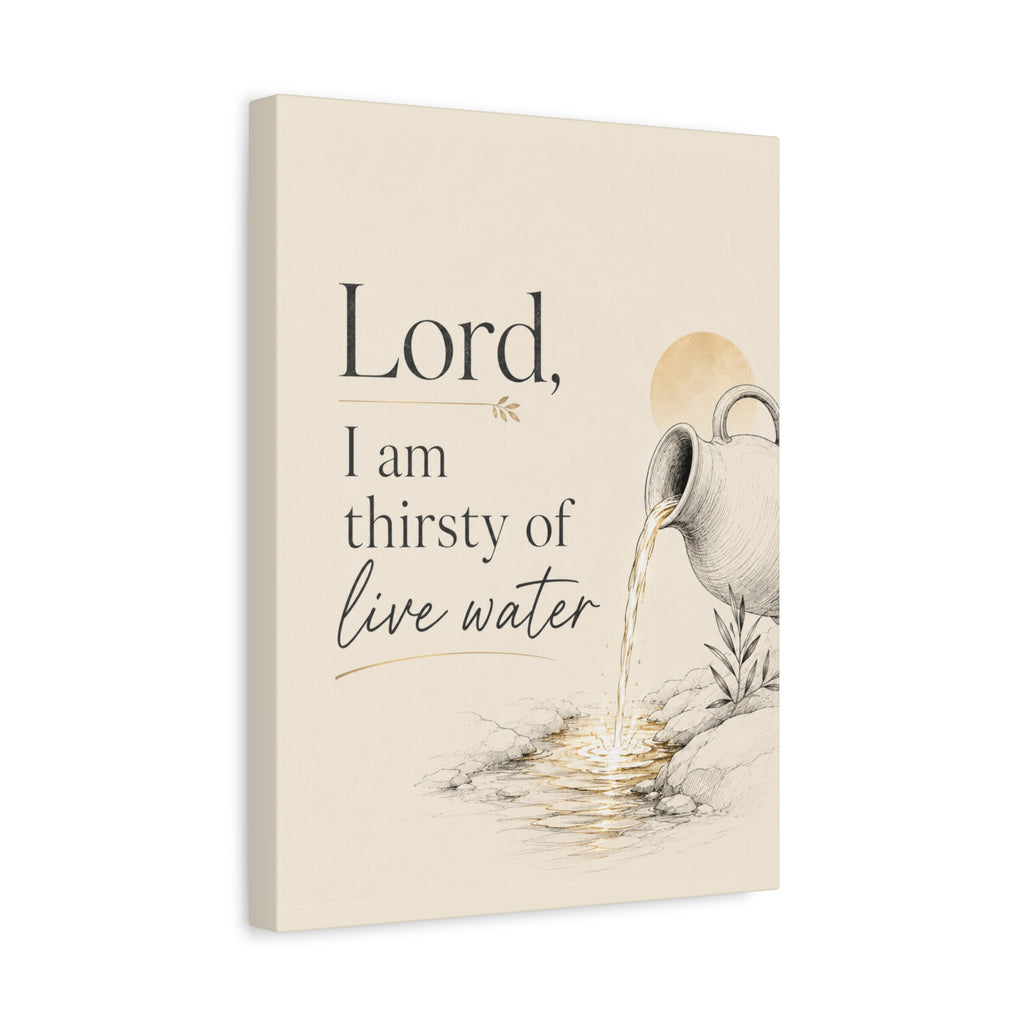 Lord, I Am Thirsty for Living Water – Scripture Canvas Wall Art