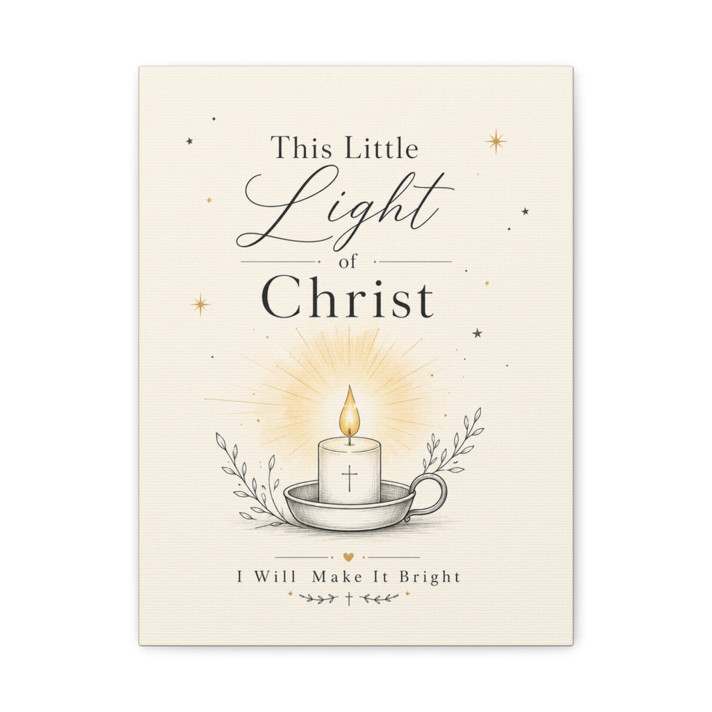 This Little Light of Mine – Matthew 5:14 Candle Canvas Wall Art