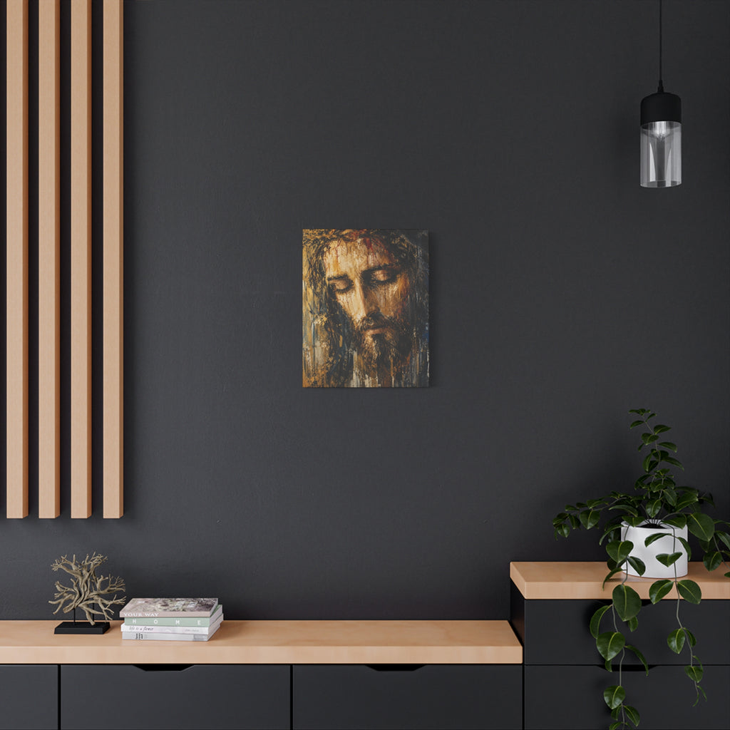 Abstract Jesus Portrait Christian Canvas Wall Art. Modern Religious Art