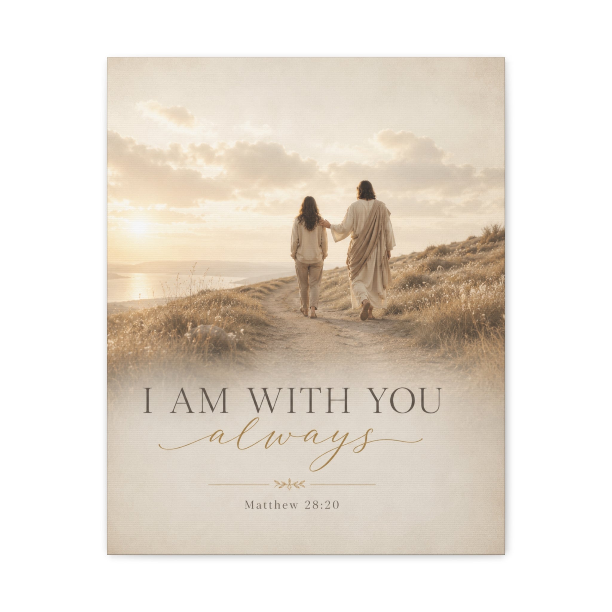 Canvas Wall Art — "I Am With You Always" Matthew 28:20 Inspirational Canvas