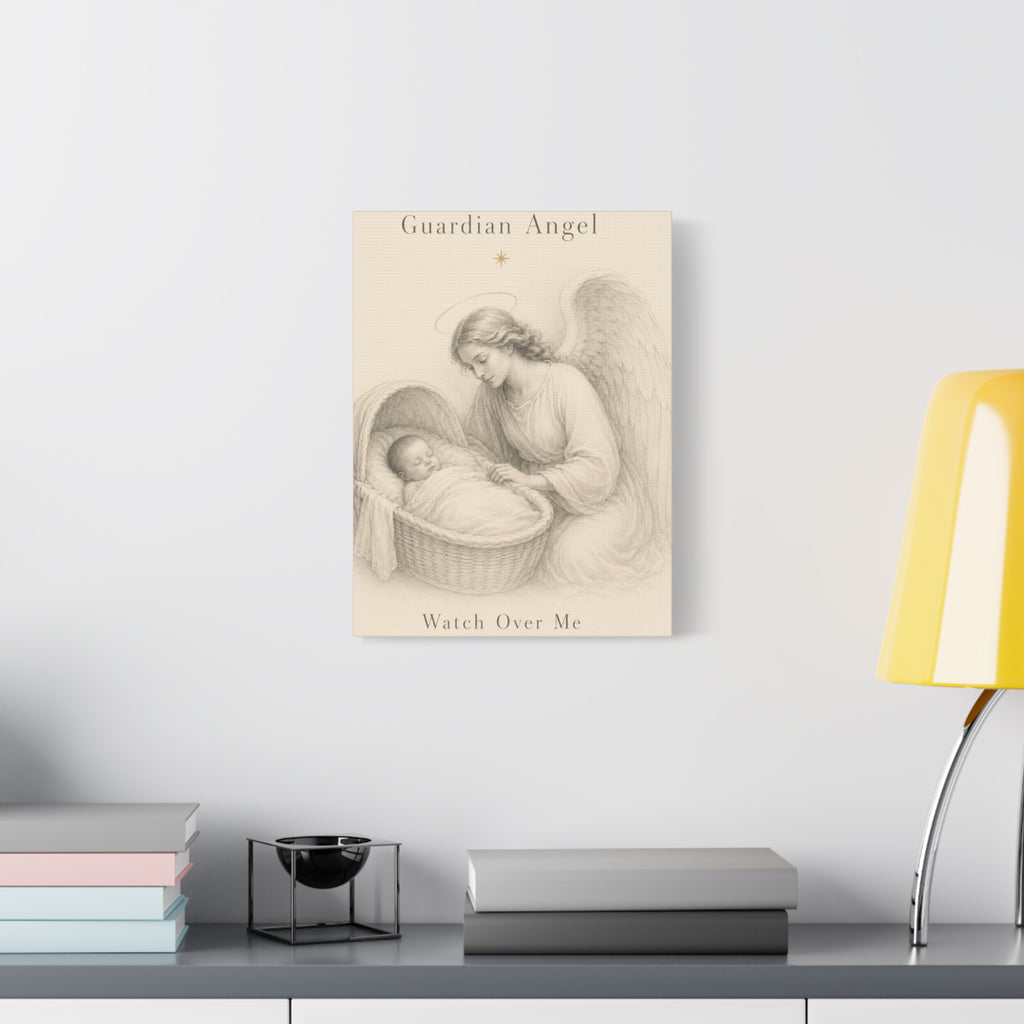 Guardian Angel Watch Over Me – Nursery Canvas Wall Art