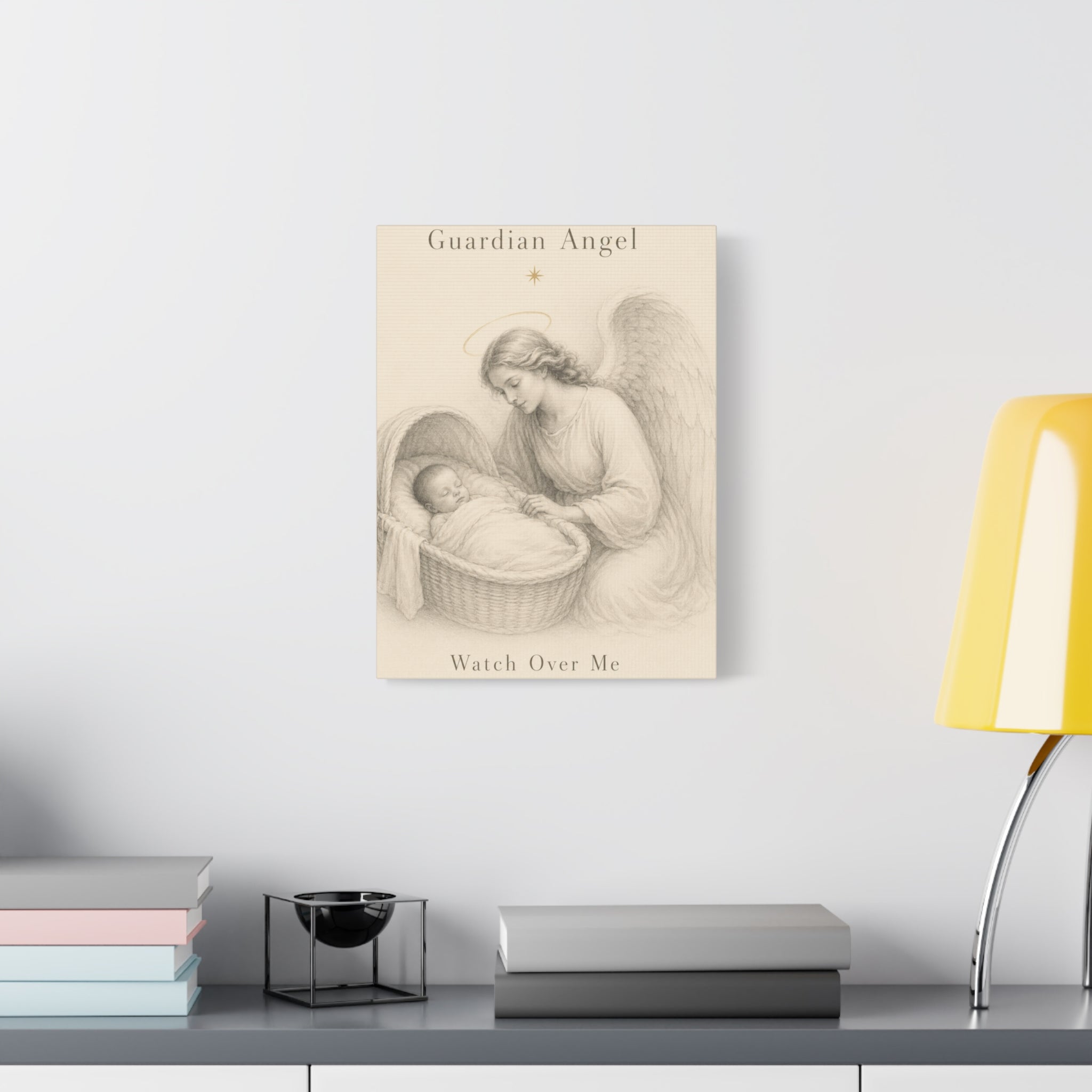 Guardian Angel Watch Over Me – Nursery Canvas Wall Art