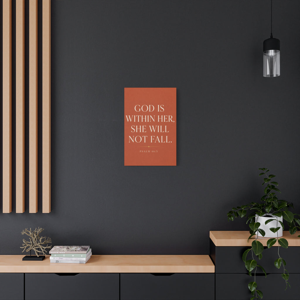 God Is Within Her Psalm 46:5 Matte Canvas Wall Art