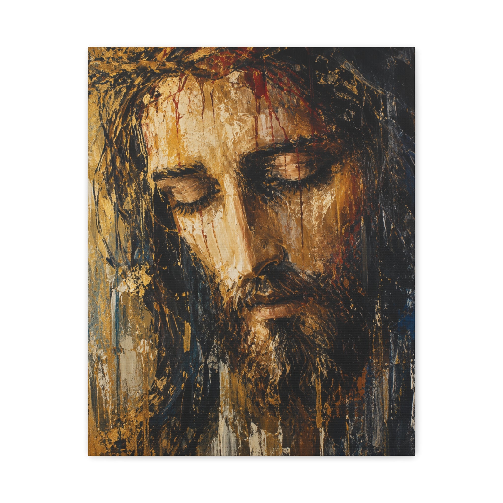 Abstract Jesus Portrait Christian Canvas Wall Art. Modern Religious Art
