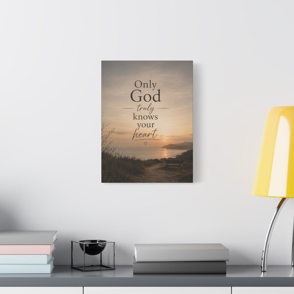 Only God Truly Knows Your Heart Christian Canvas Wall Art