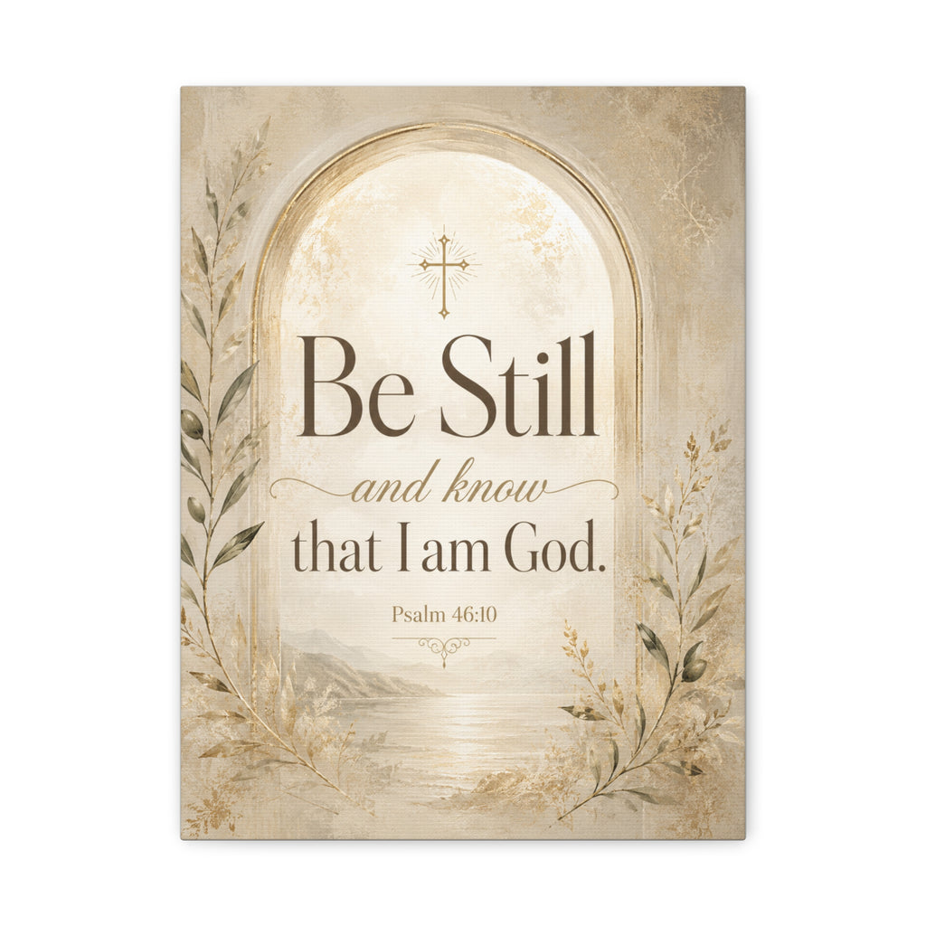 Be Still and Know Psalm 46:10 Christian Canvas Wall Art