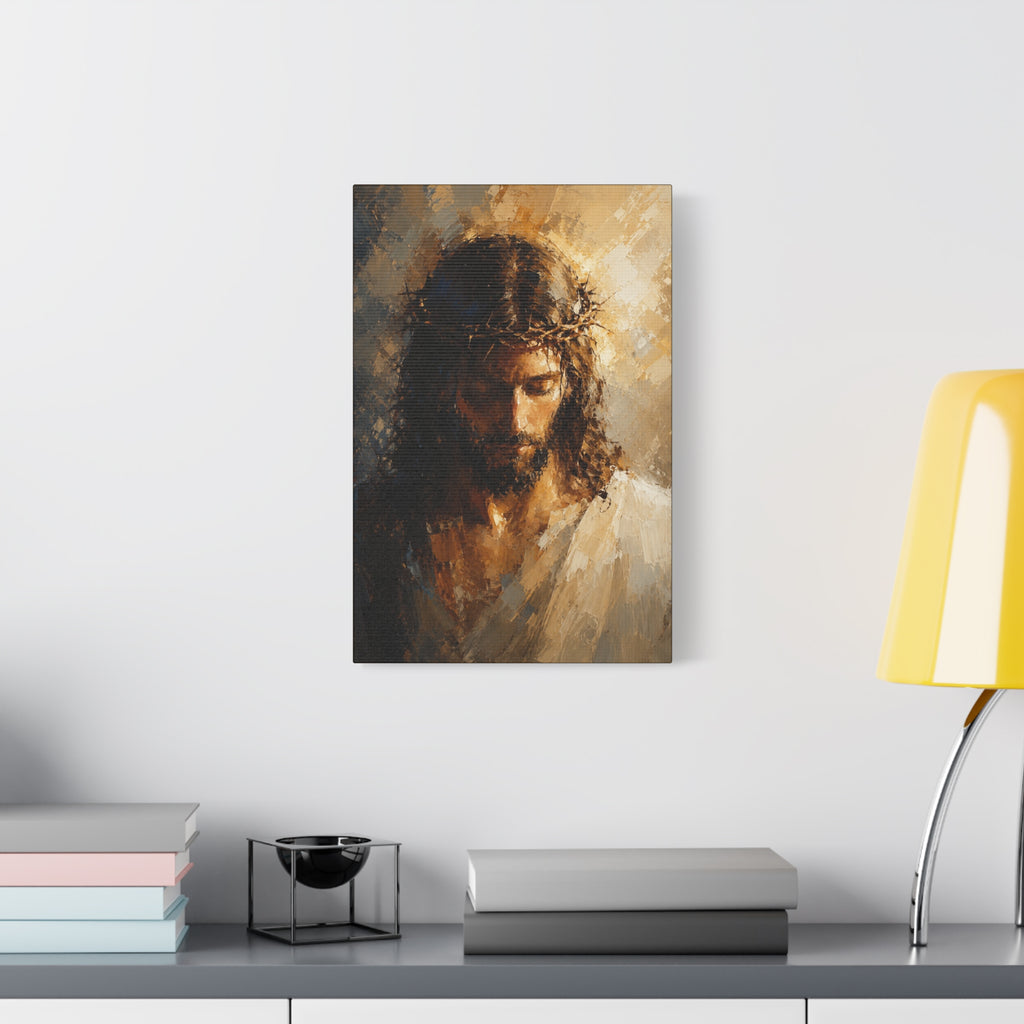 Jesus Crown of Thorns Christian Canvas Wall Art  Modern Sacred Art