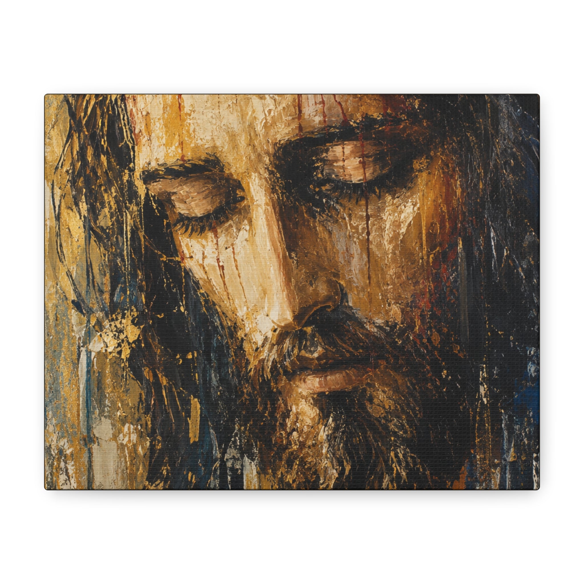 Abstract Jesus Portrait Christian Canvas Wall Art. Modern Religious Art