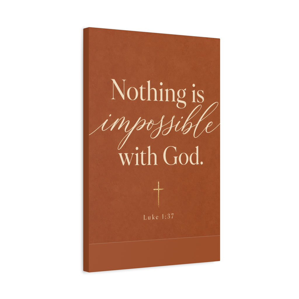 Nothing Is Impossible with God – Inspirational Christian Canvas Wall Art