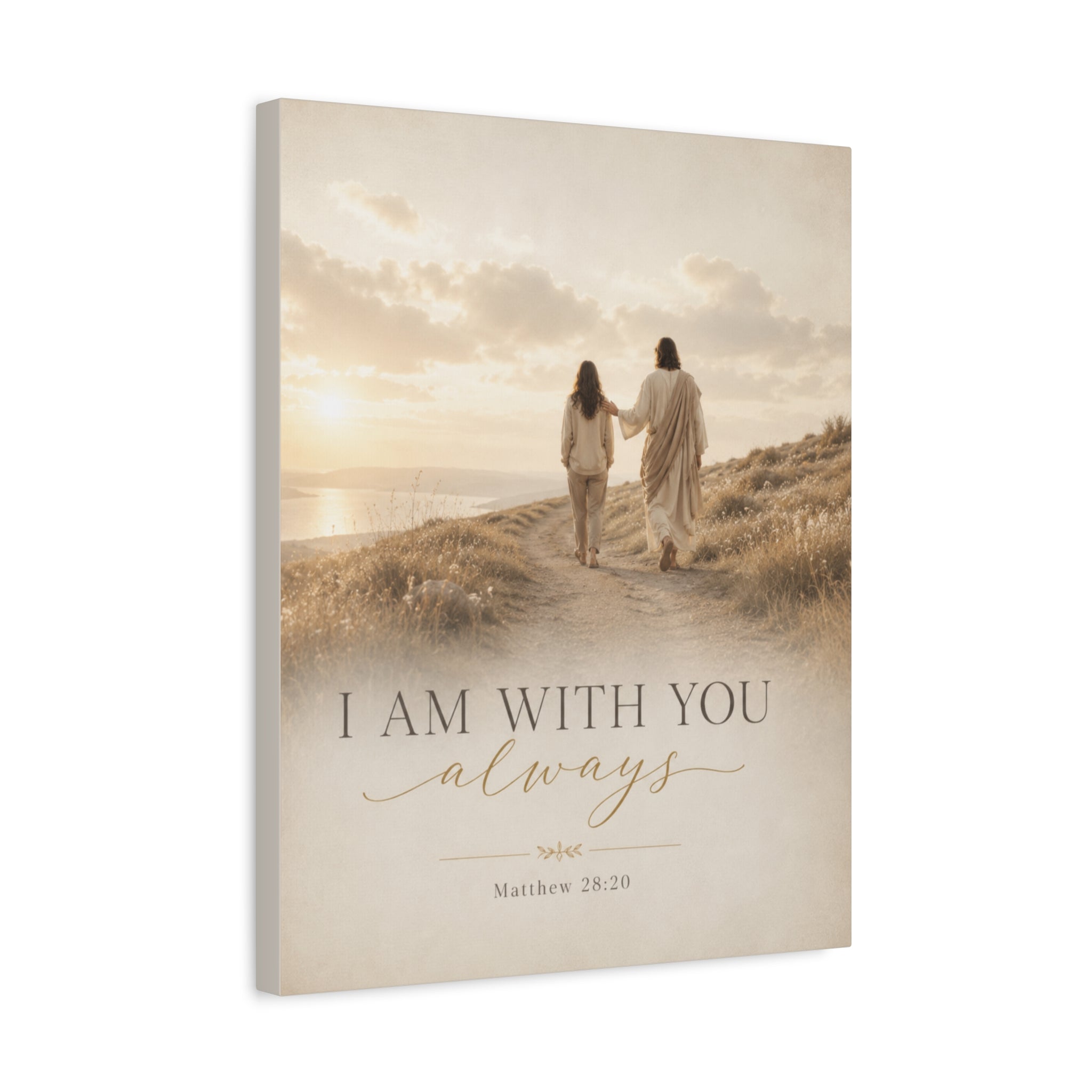 Canvas Wall Art — "I Am With You Always" Matthew 28:20 Inspirational Canvas