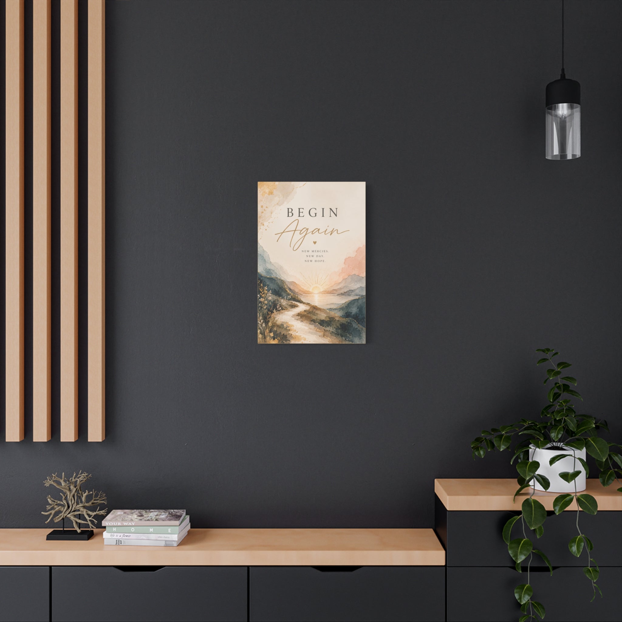 Begin Again Inspirational Canvas Wall Art | New Beginnings Decor