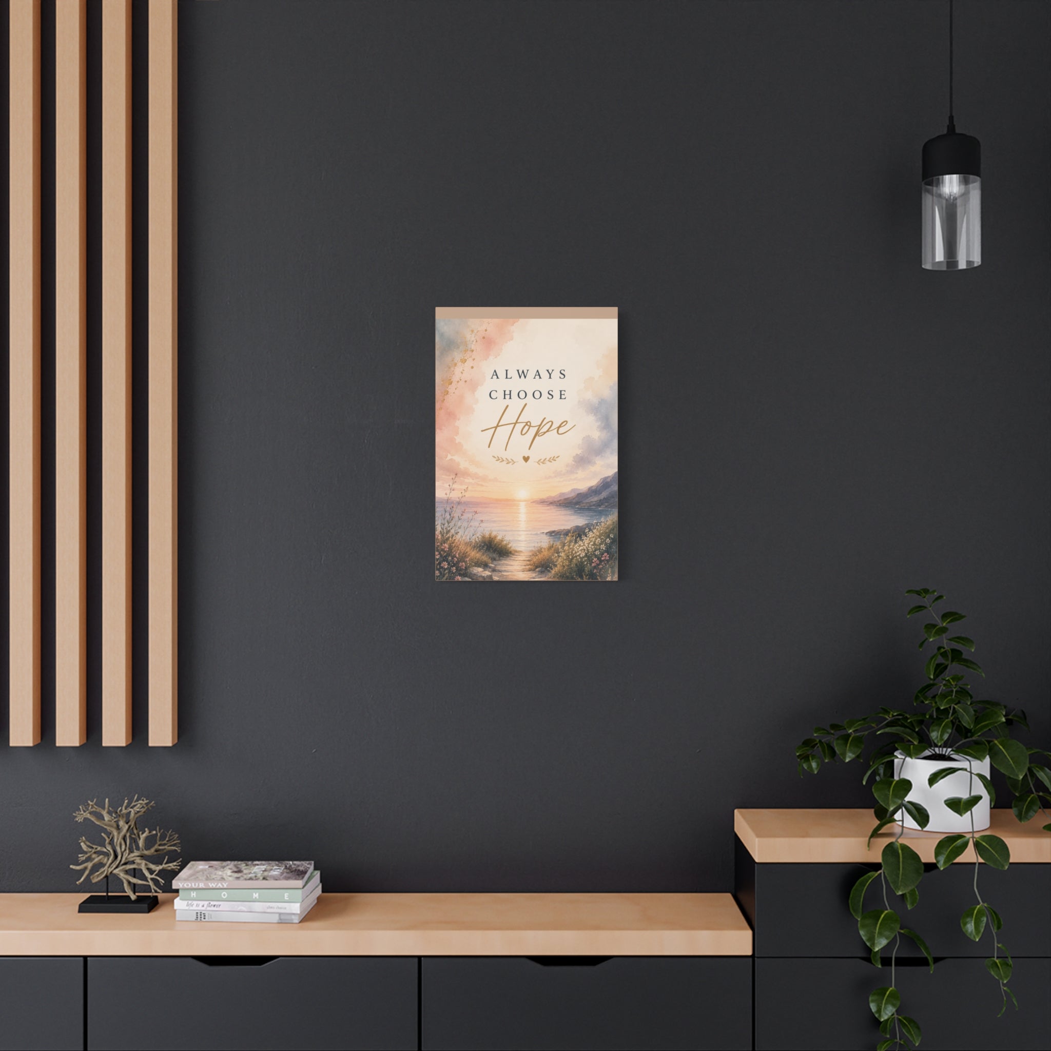 Always Choose Hope Inspirational Canvas Wall Art  Encouragement Decor
