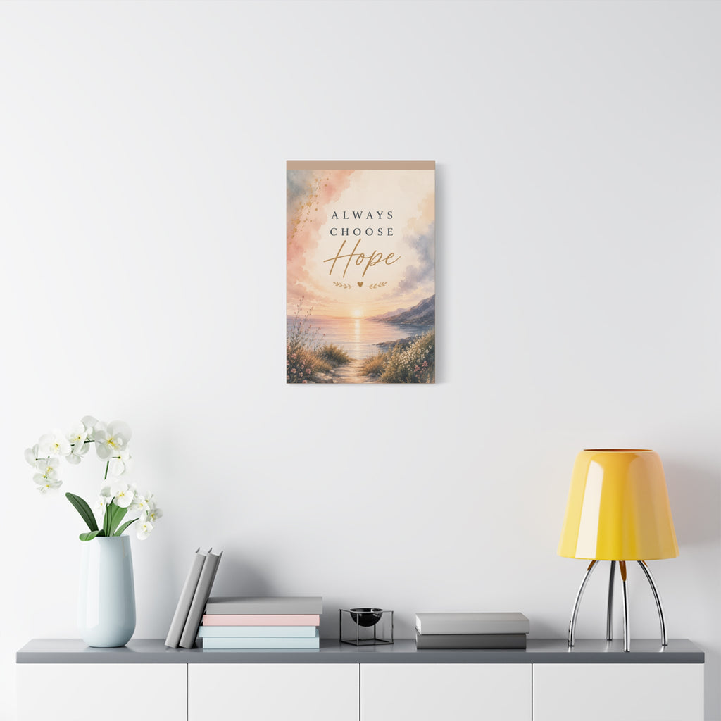 Always Choose Hope Inspirational Canvas Wall Art  Encouragement Decor
